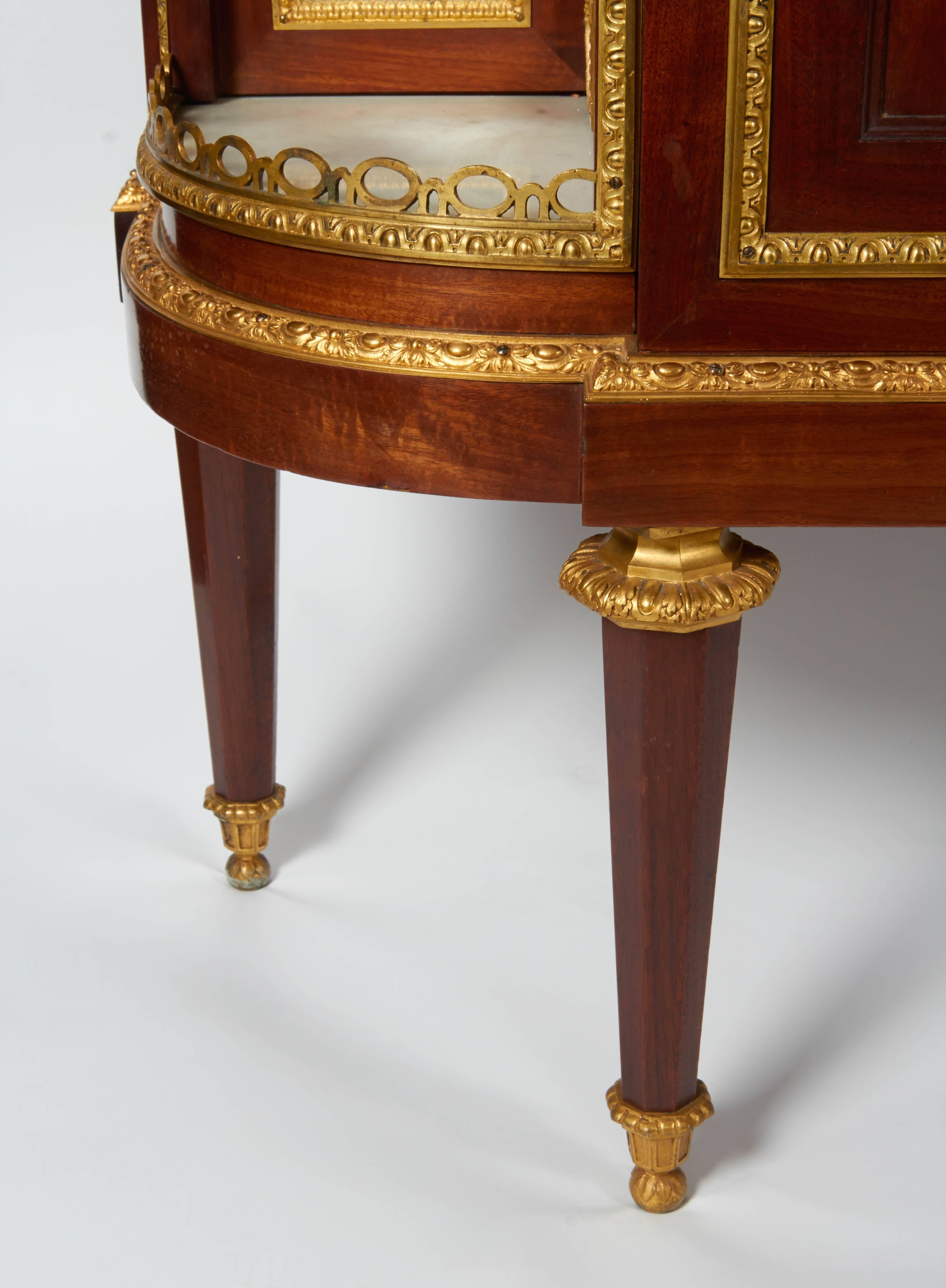 Fine Pair of French Louis XVI Style Side Cabinets or Vitrines, Attributed Dasson 1