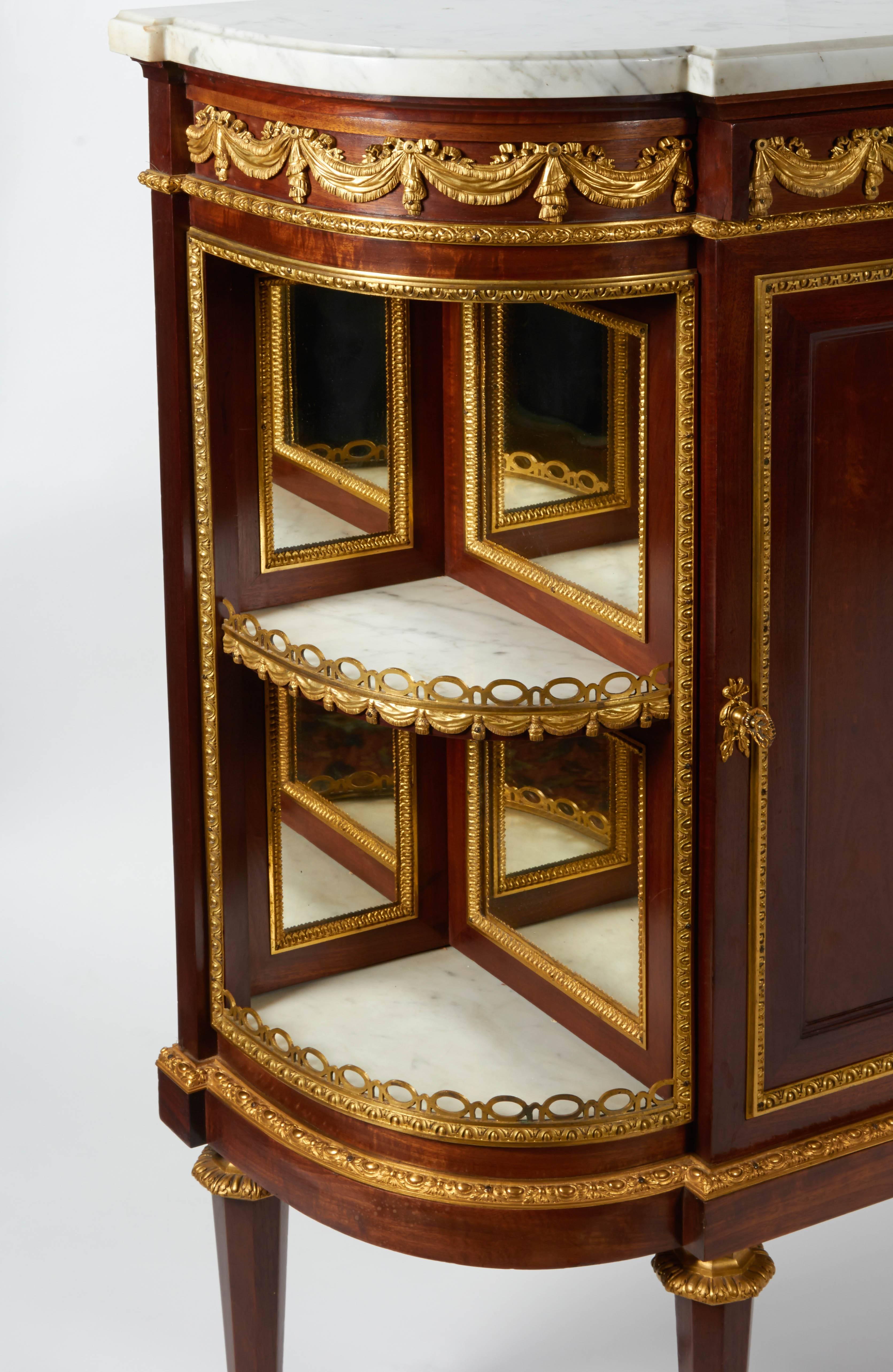 Fine Pair of French Louis XVI Style Side Cabinets or Vitrines, Attributed Dasson 3