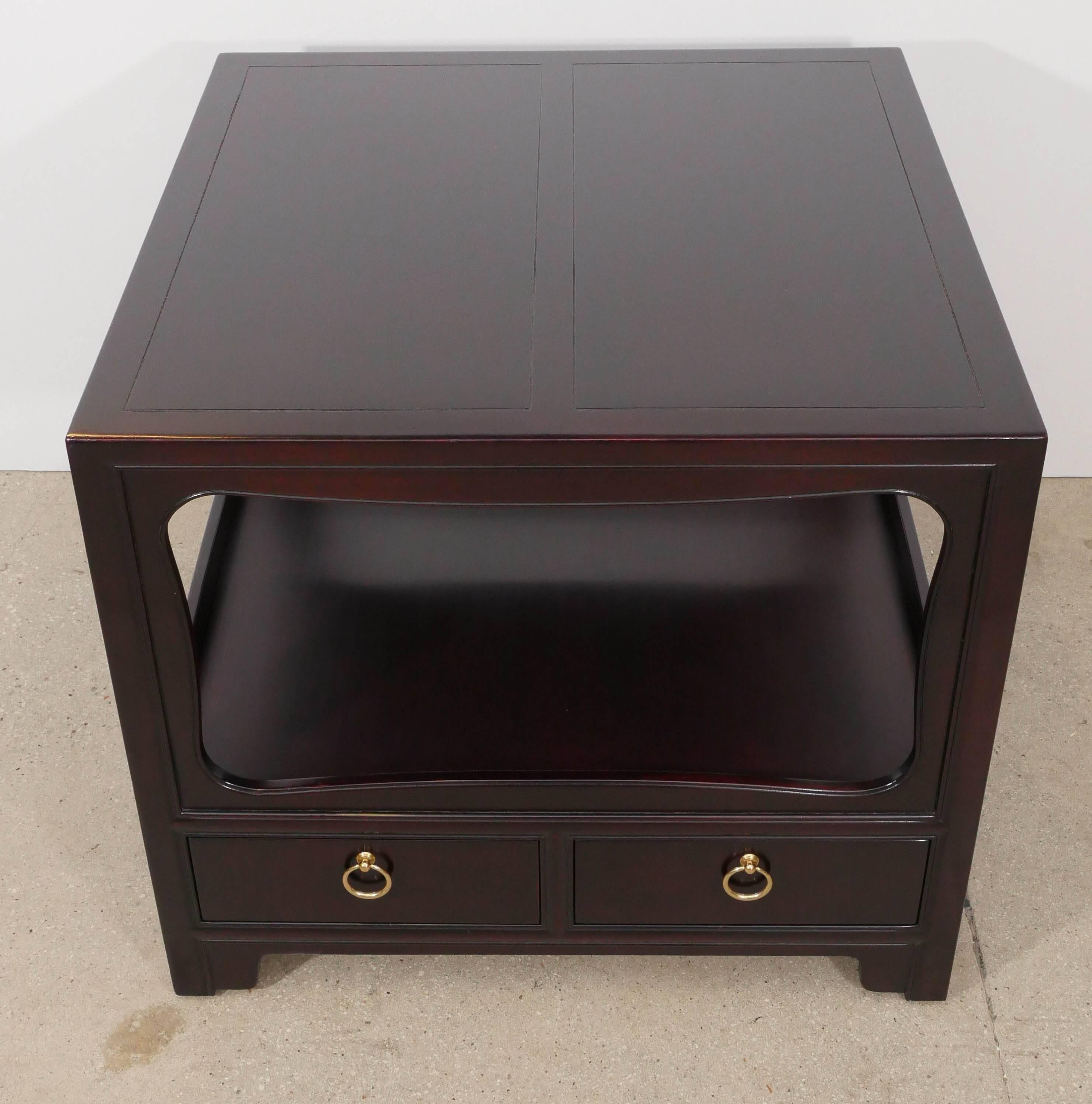 American Pair of Mahogany End Tables by Michael Taylor for Baker