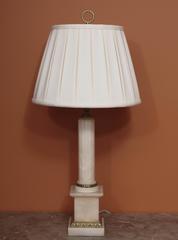 Pair of 19th Century French Bronze-Mounted Marble Columns, Adapted to Lamps