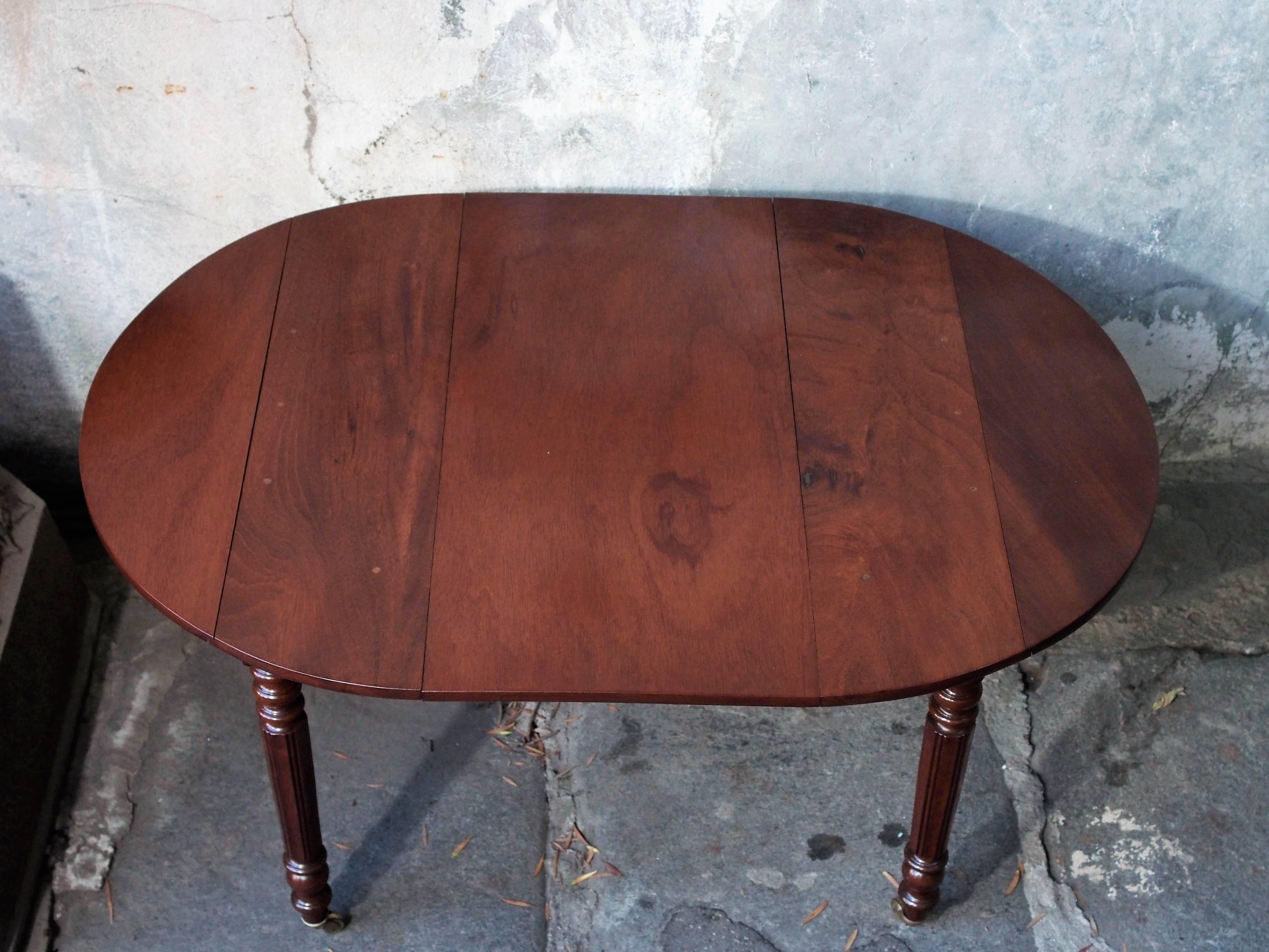 Louis Philippe Charming Early 19th Century French Walnut Child's Dining Table with One Leaf