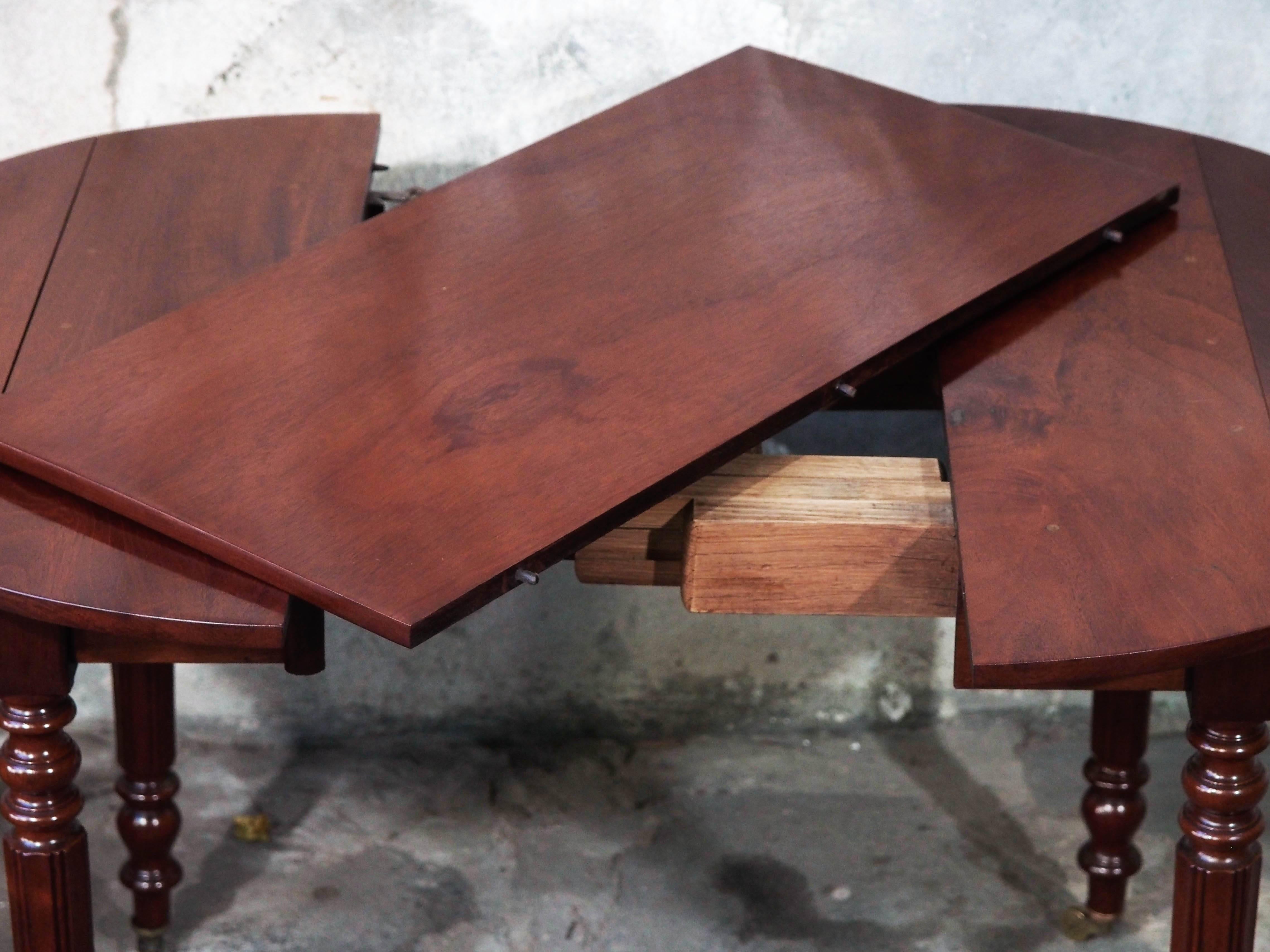 Charming Early 19th Century French Walnut Child's Dining Table with One Leaf 1