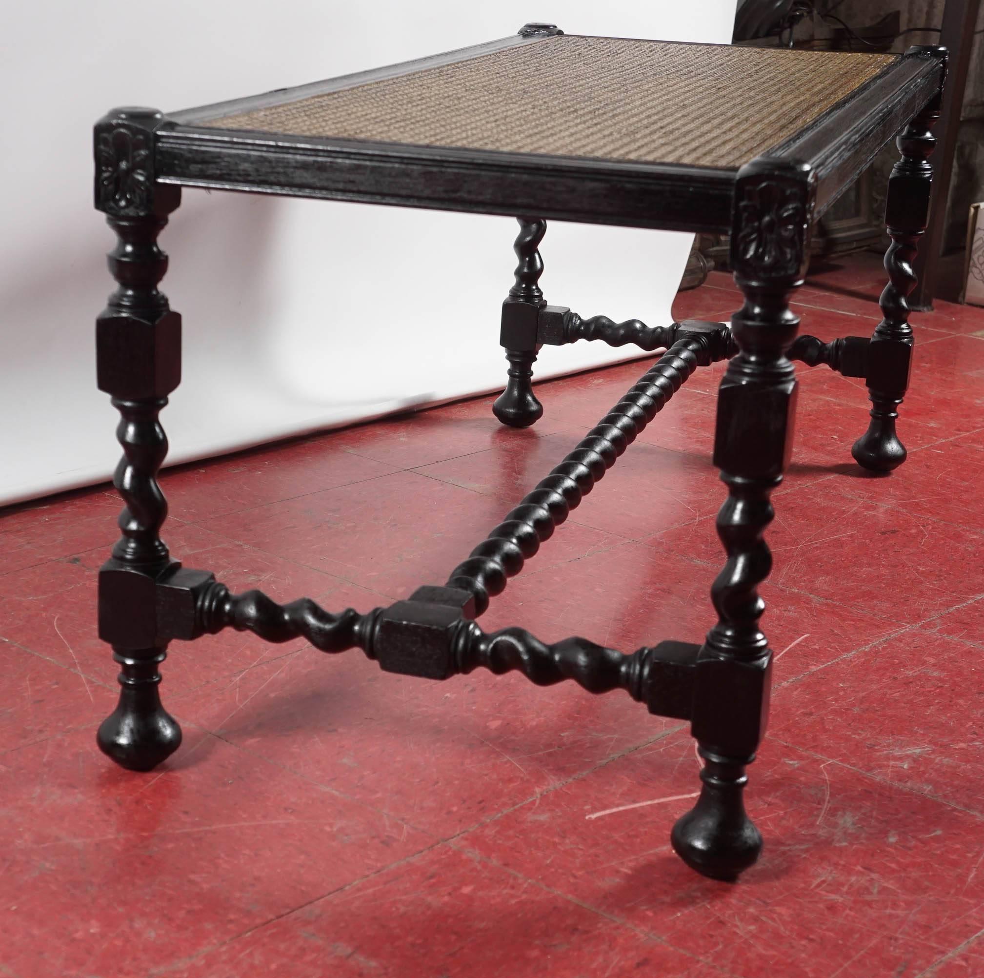 Jacobean Style Bench/Cane Inset Seat 2