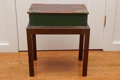 Large Leather Book on Mahogany Stand