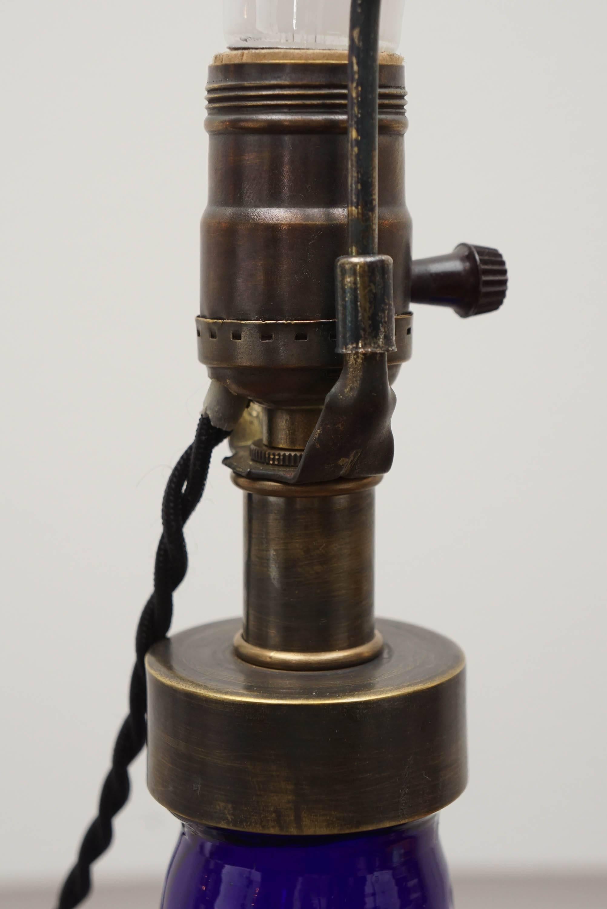 Vintage Cobalt Glass, Jug Lamp 1