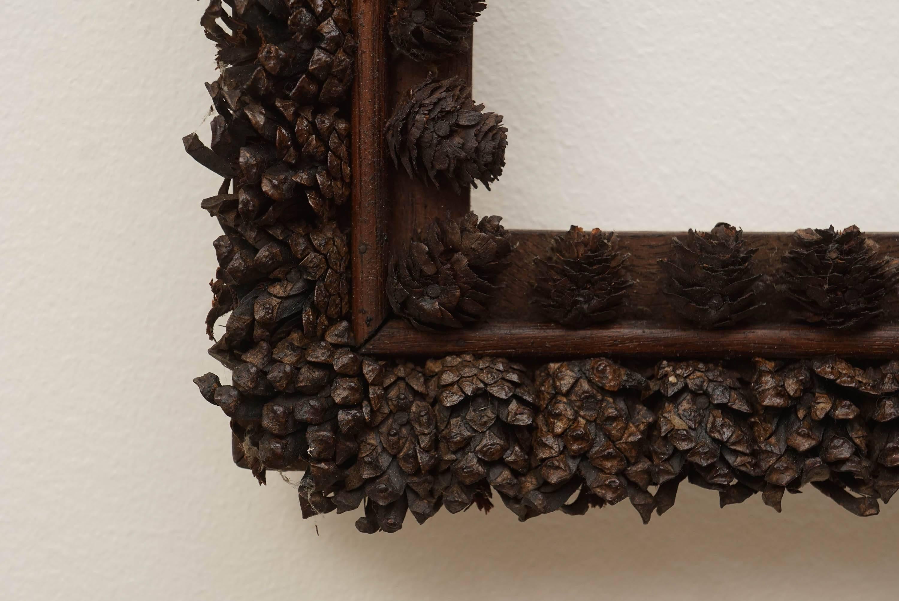 French  Vintage Pine Cone Picture Frame