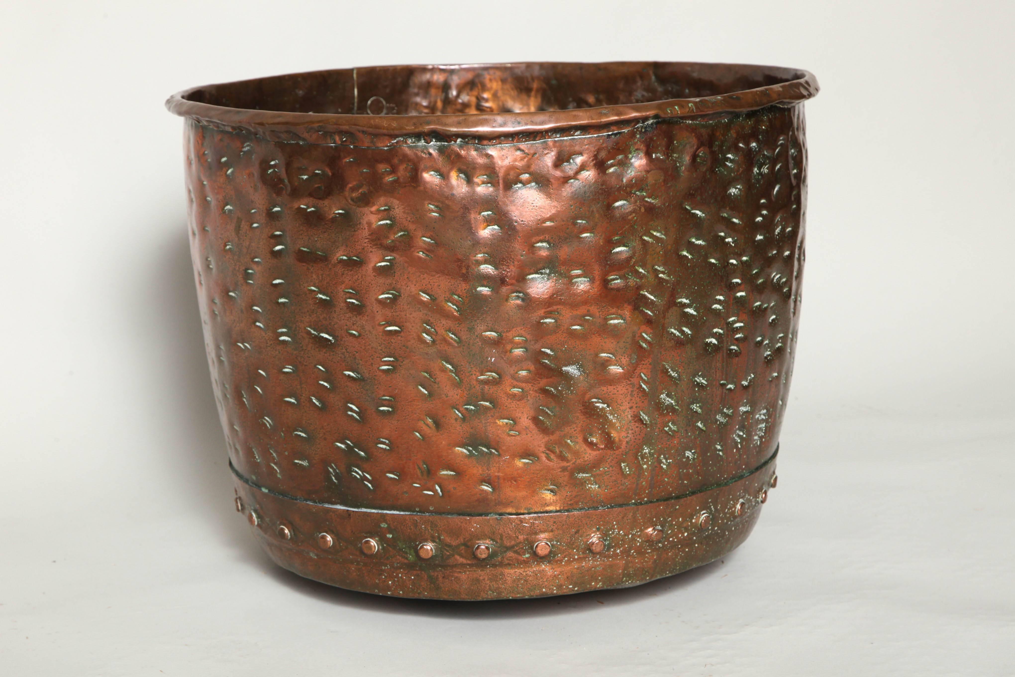 19th Century English Riveted Copper Pot