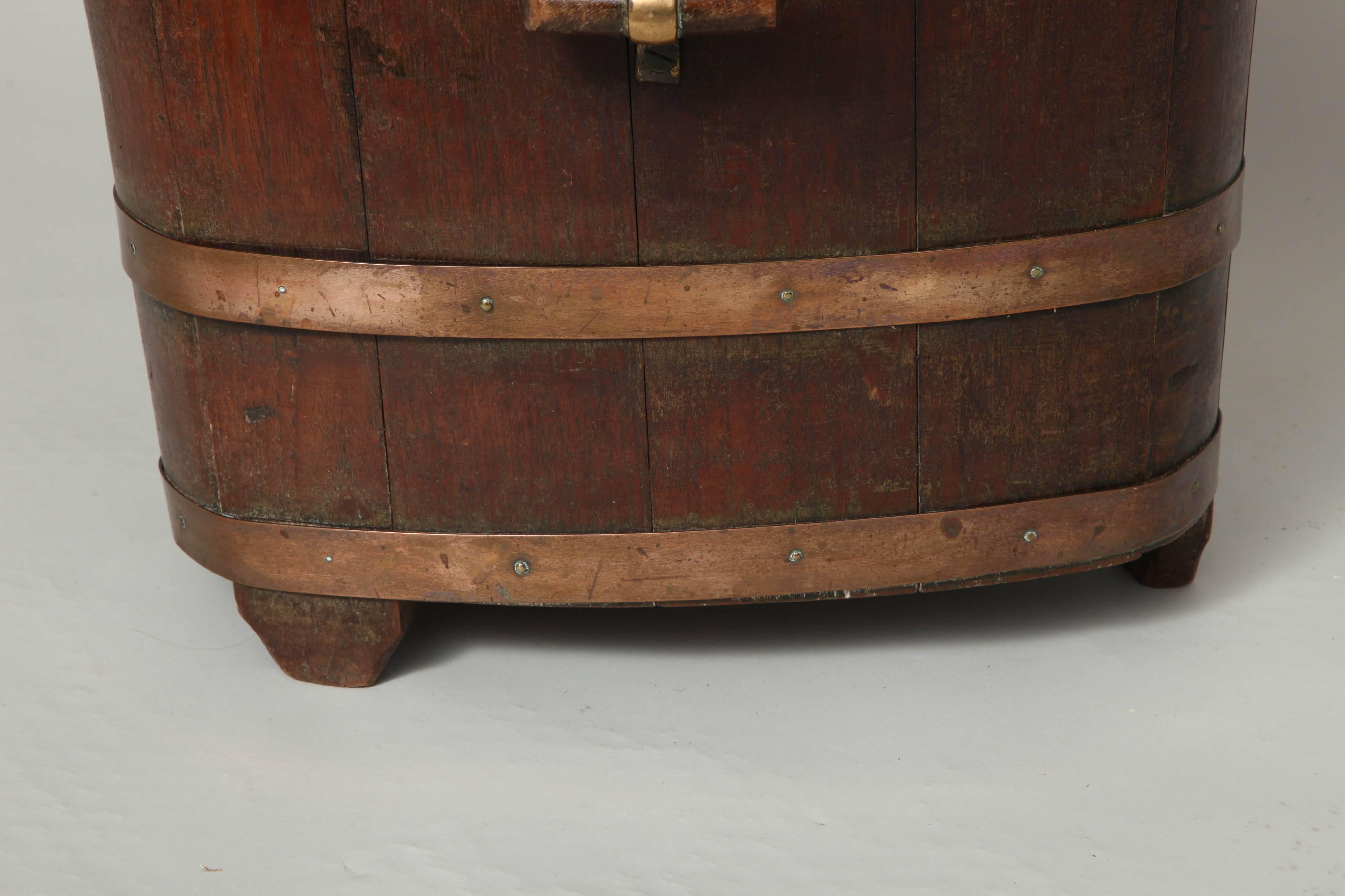 Late 19th Century Triangular Oak and Bronze Log Bin