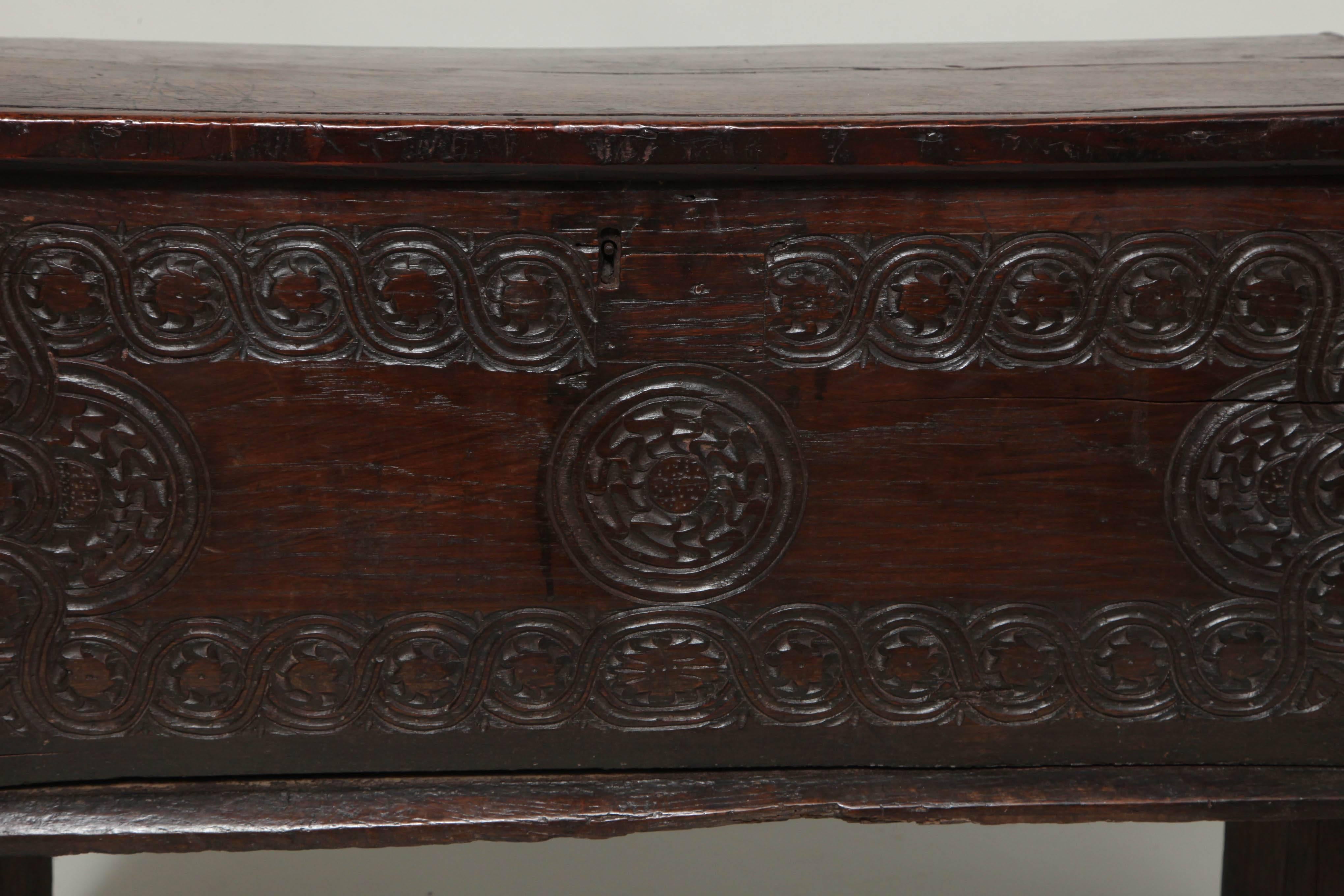 17th Century Diminutive Boarded Coffer In Good Condition In Greenwich, CT