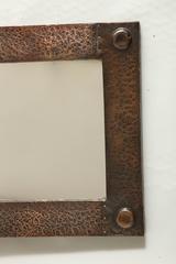 English Arts & Crafts Hammered Copper Mirror