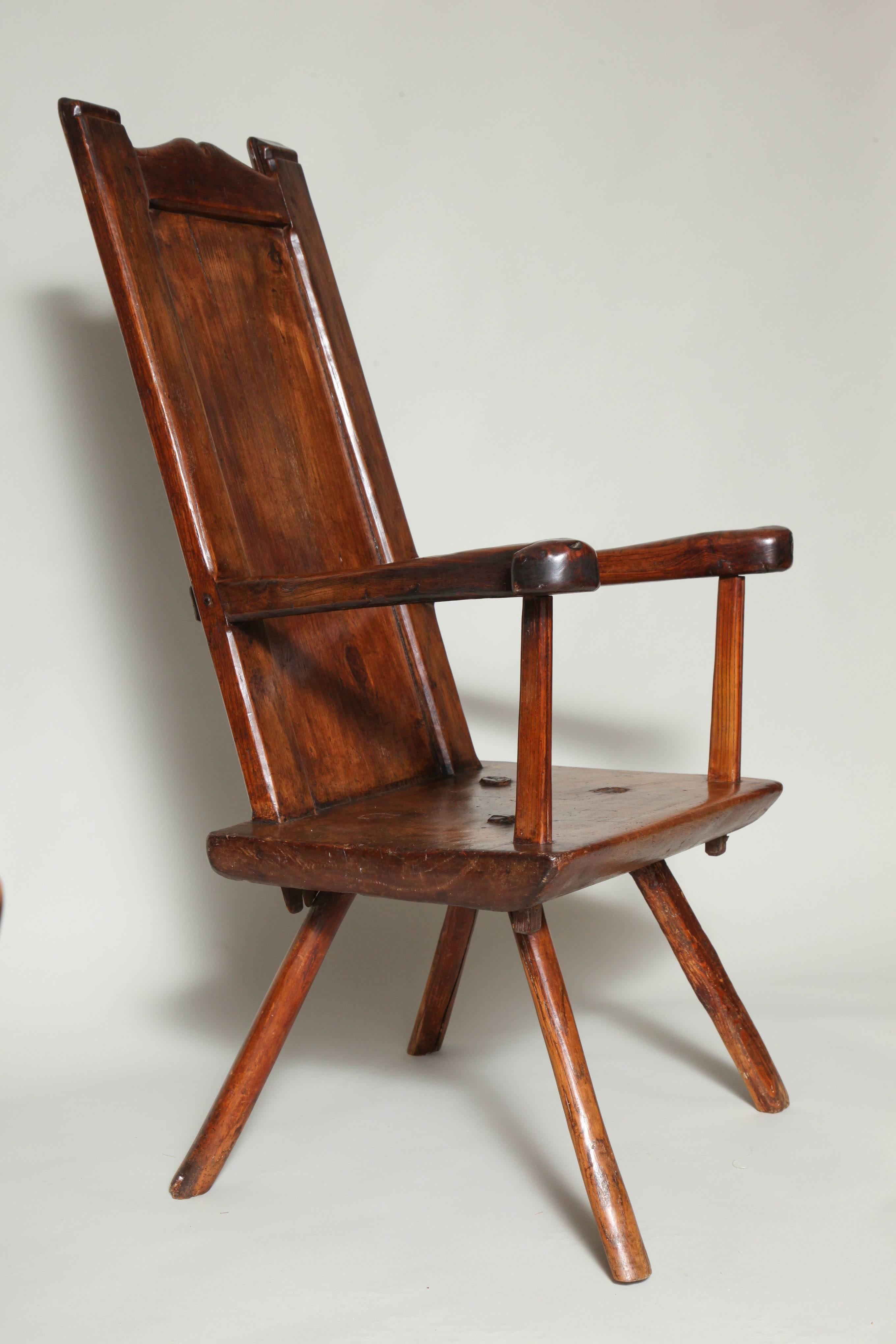 Country 18th or Early 19th Century Shepherd's Chair