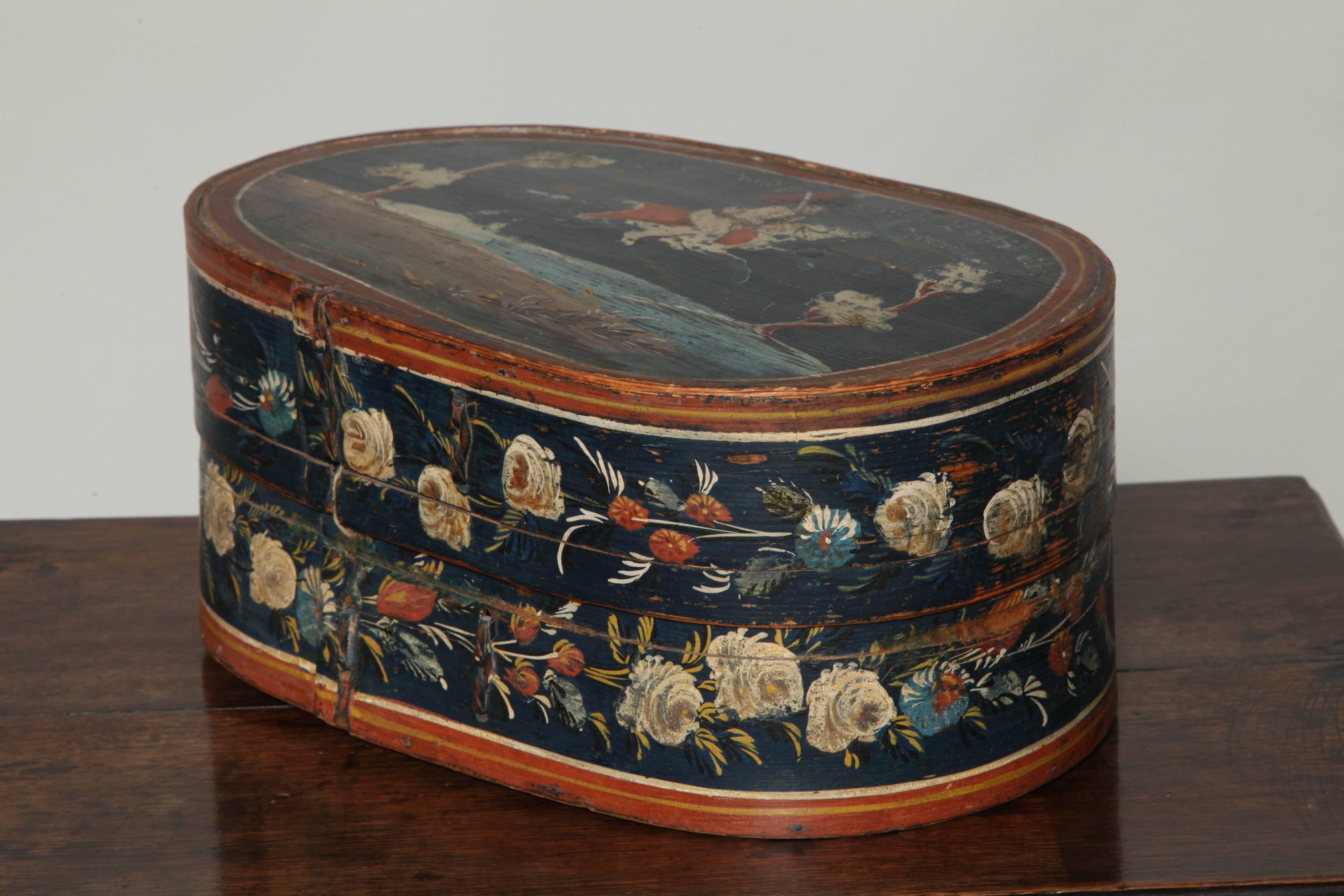 Finely Decorated Scandinavian Oval Pantry Box 2