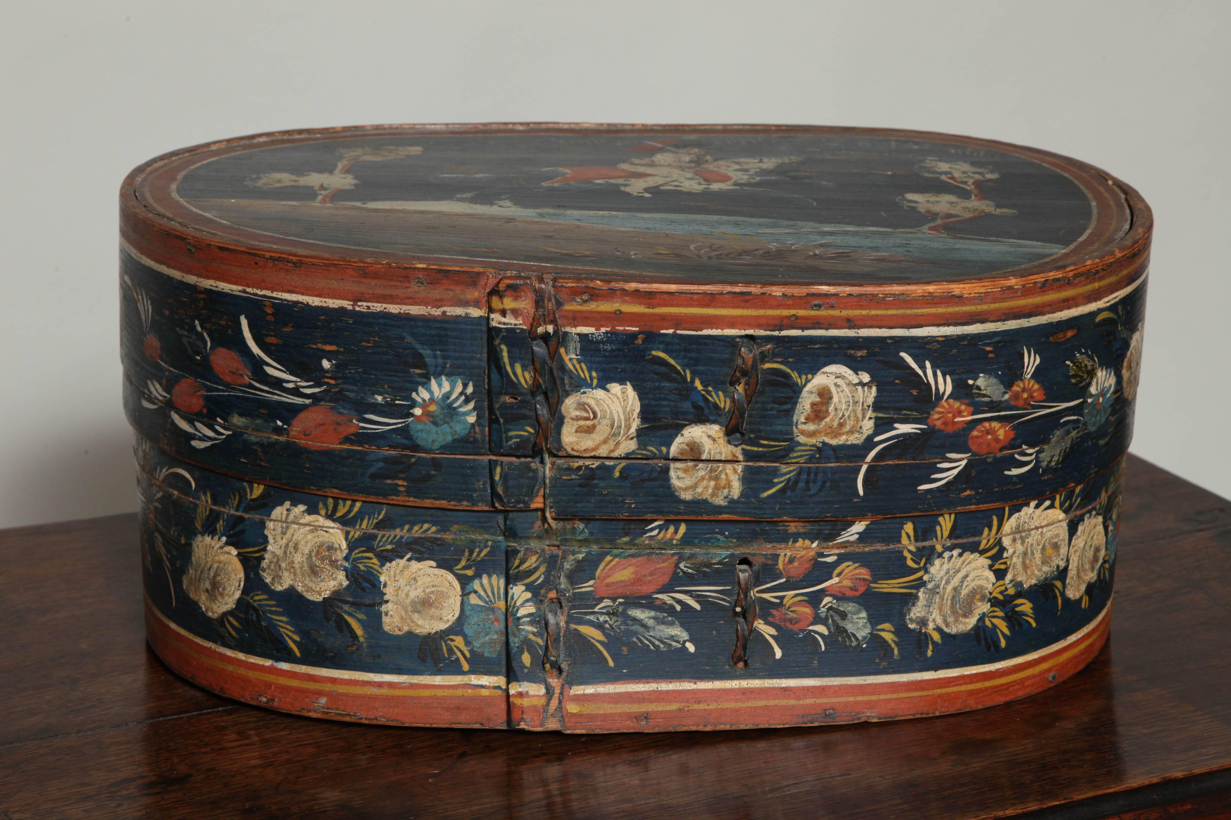 Finely Decorated Scandinavian Oval Pantry Box 3