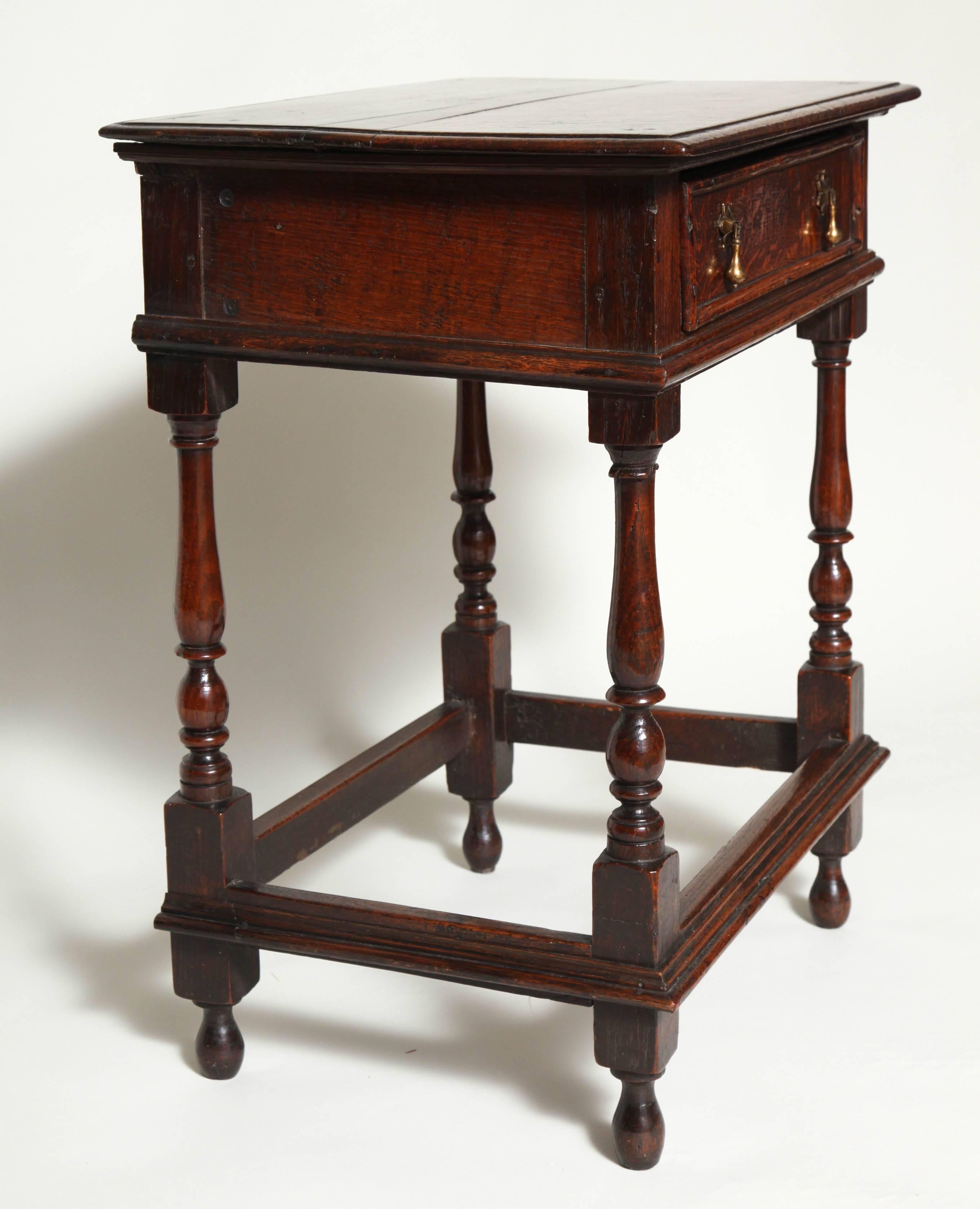 Charles II English Oak Side Table 1