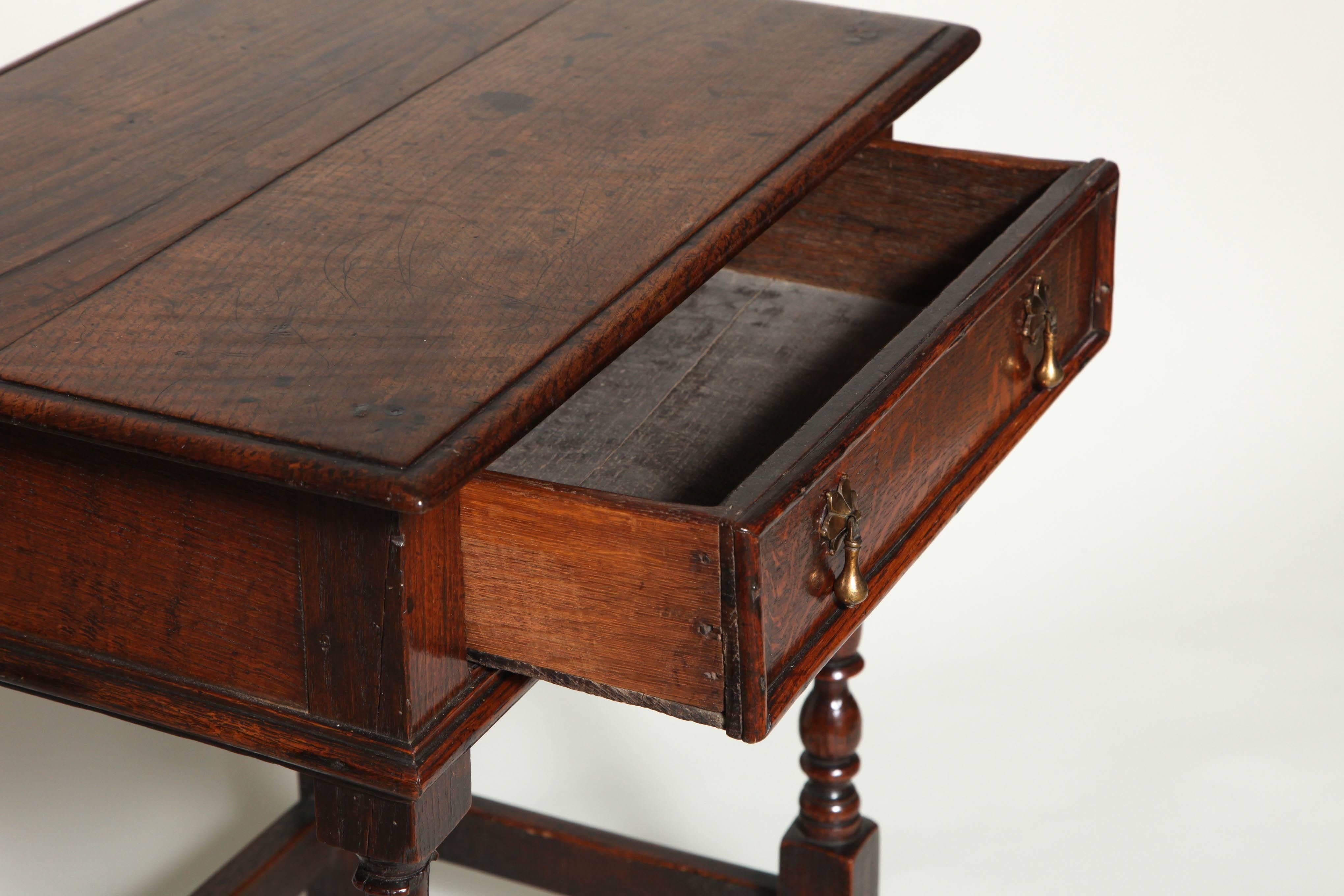 Charles II English Oak Side Table 2