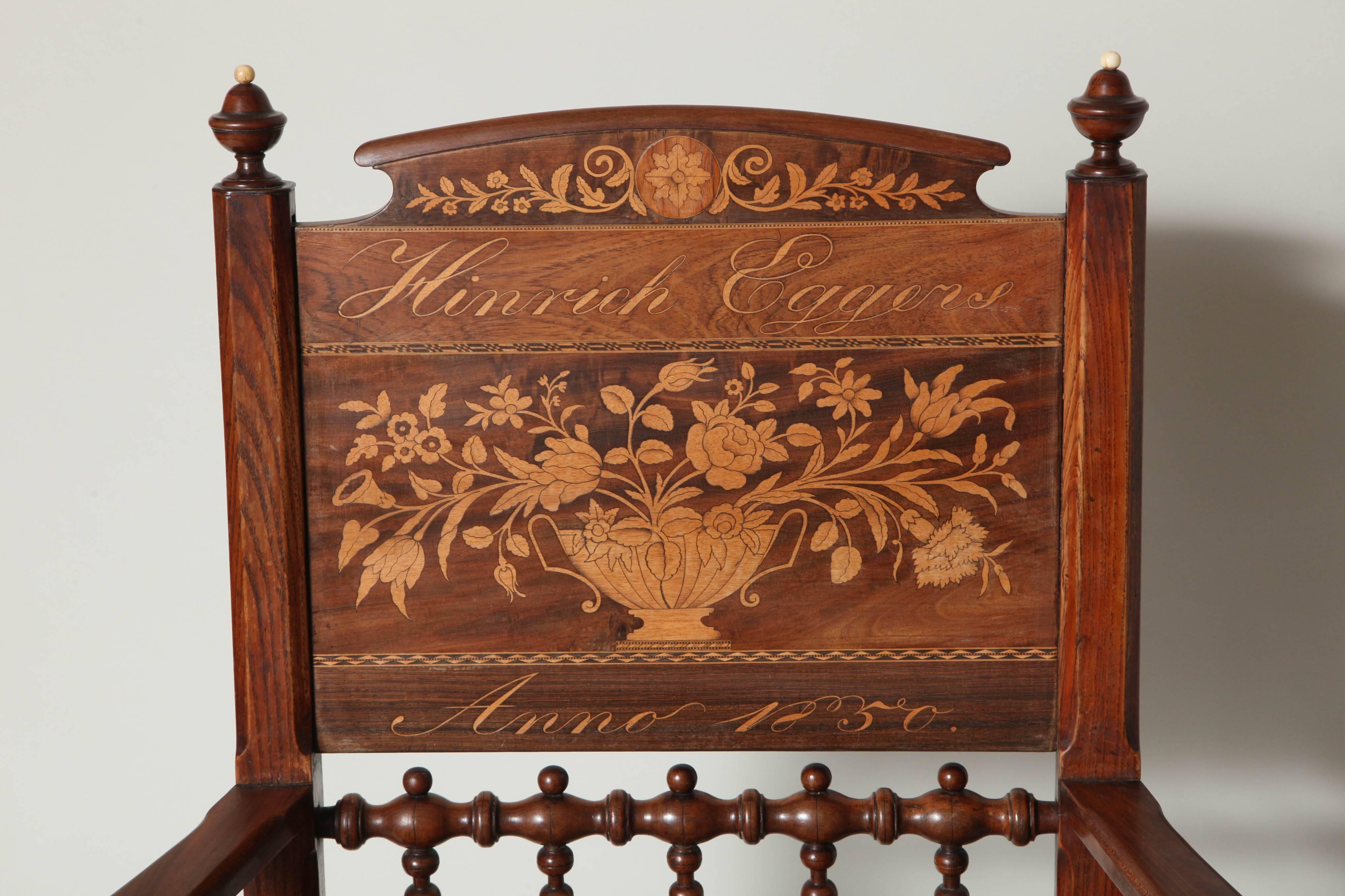 Seltener preußischer „Vierlander“-Sessel aus der Mitte des 19. Jahrhunderts im Zustand „Gut“ im Angebot in Greenwich, CT