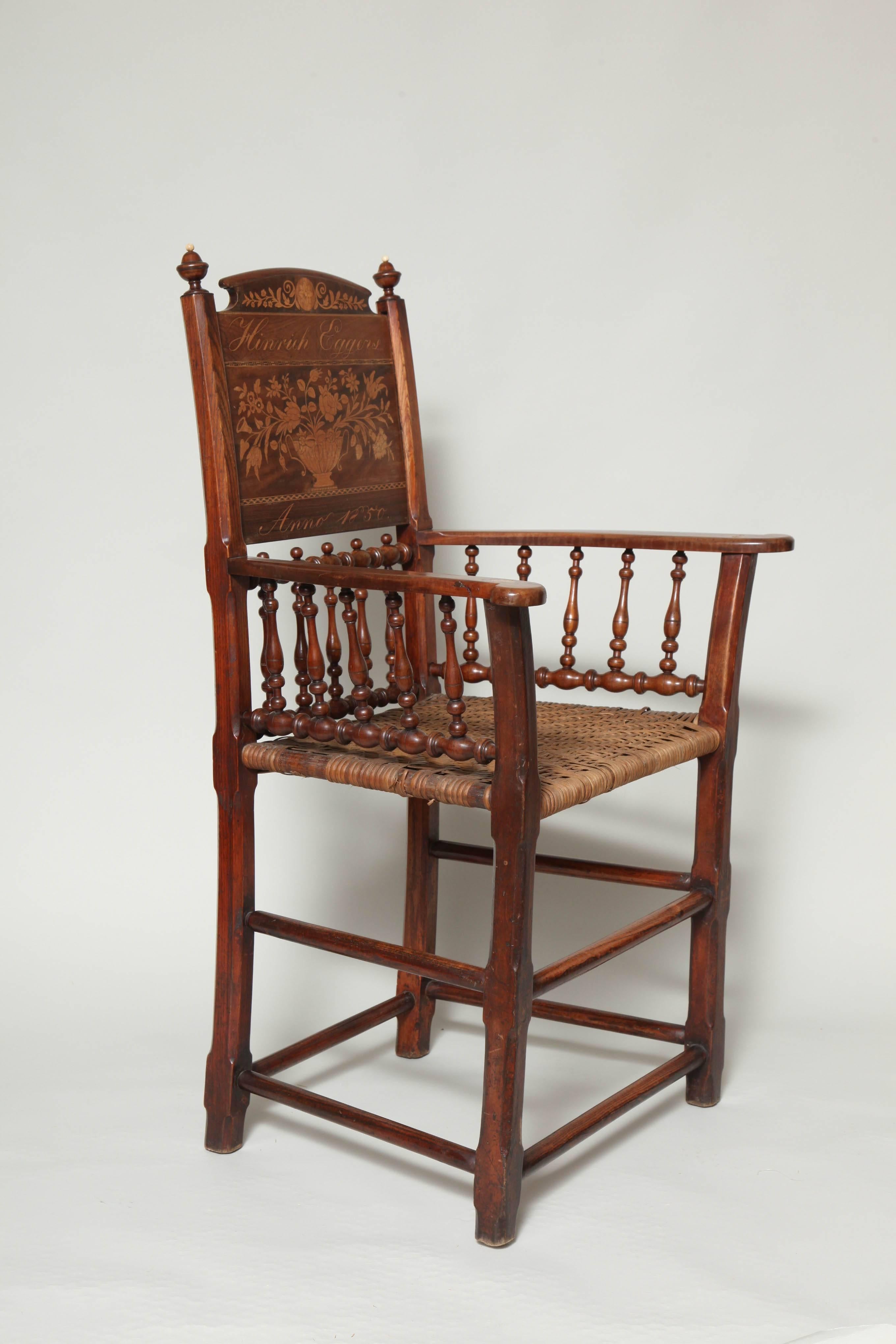 Seltener preußischer „Vierlander“-Sessel aus der Mitte des 19. Jahrhunderts im Angebot 3