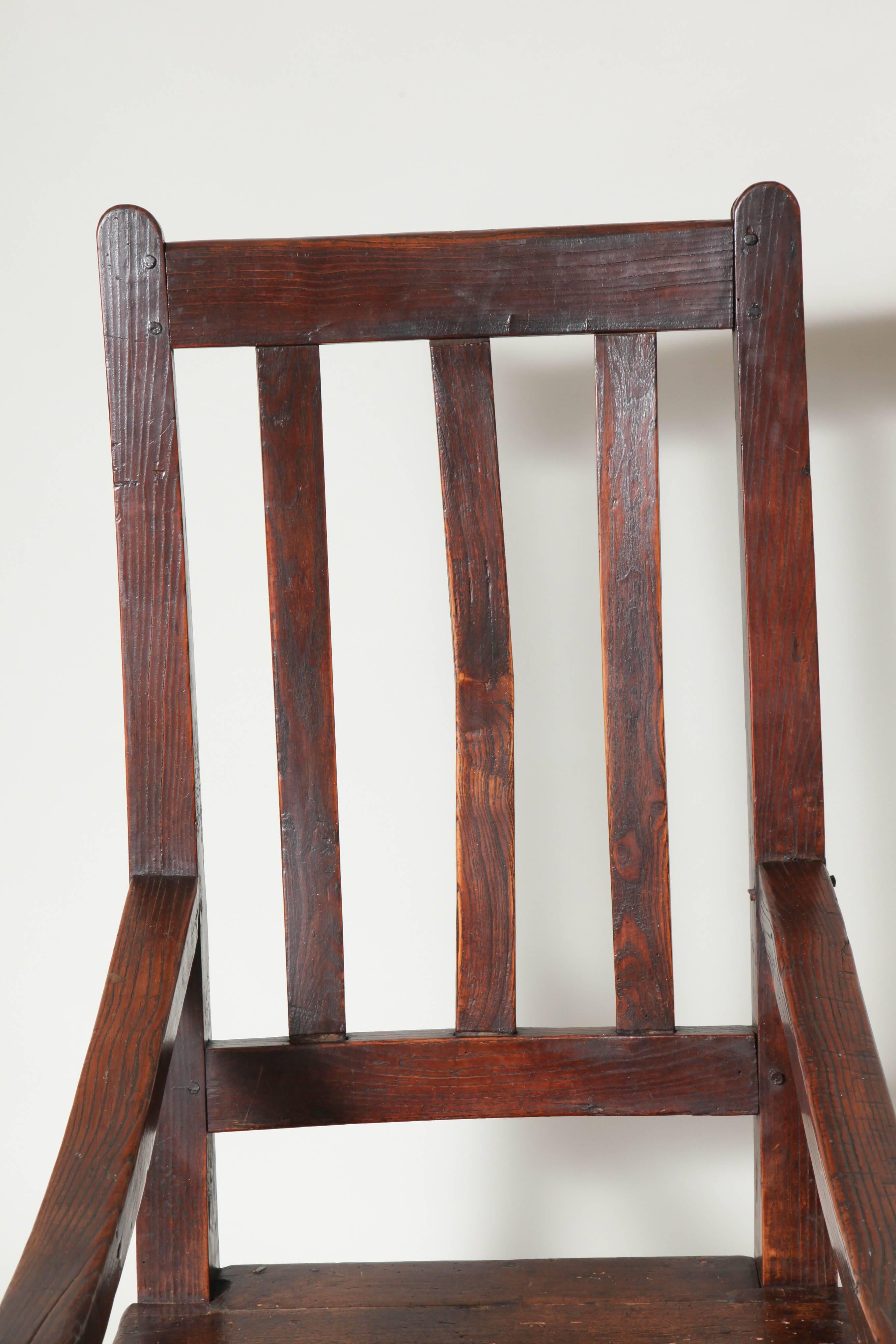 19th Century Welsh Vernacular Elm Chair For Sale
