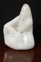"Crouching Girl" Marble Sculpture, 20th Century