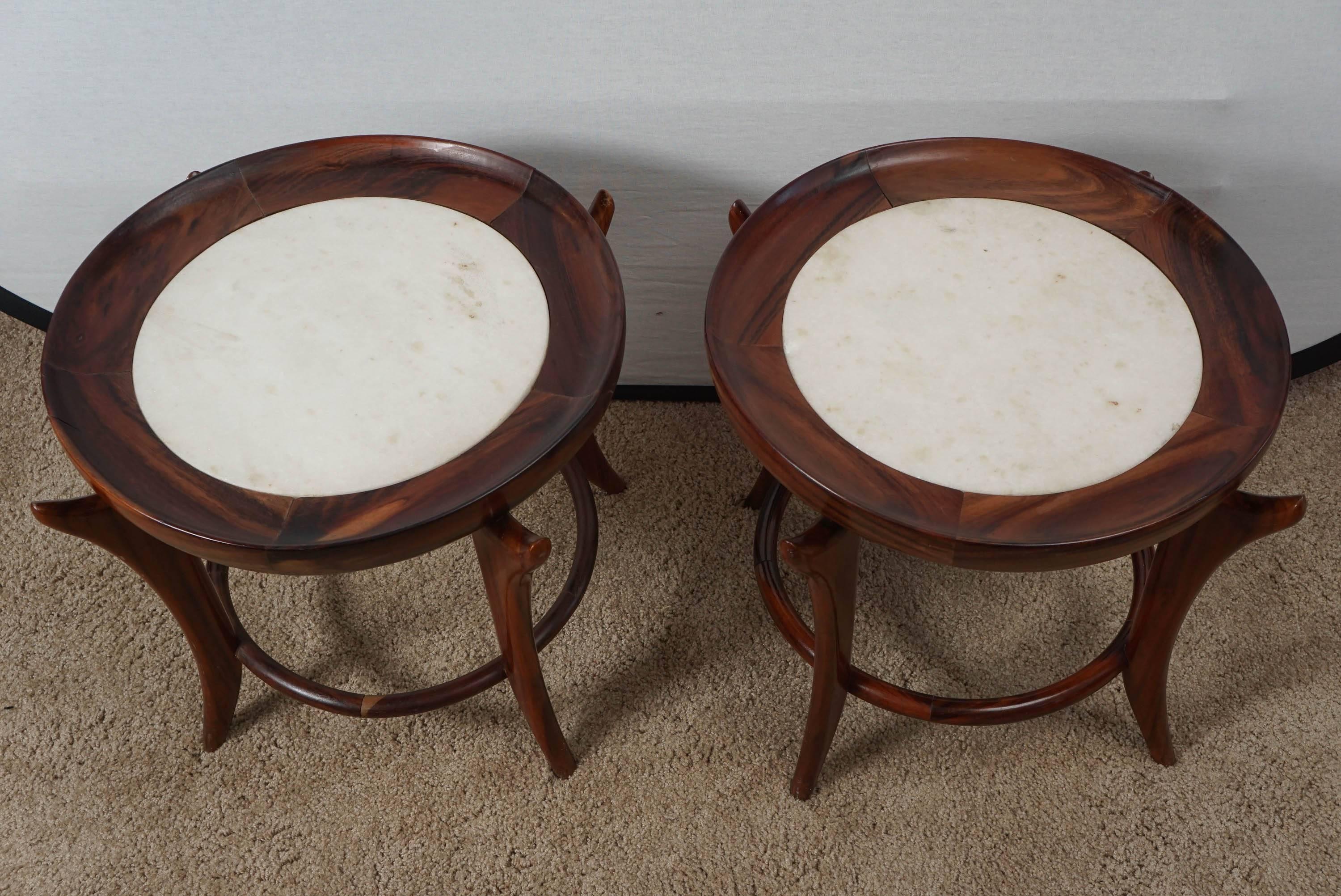 Pair of Brazilian Side Tables, Mid-Century Modern In Good Condition For Sale In Sheffield, MA