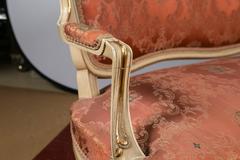 Louis XV Paint Decorated Sofa with Four Matching Chairs