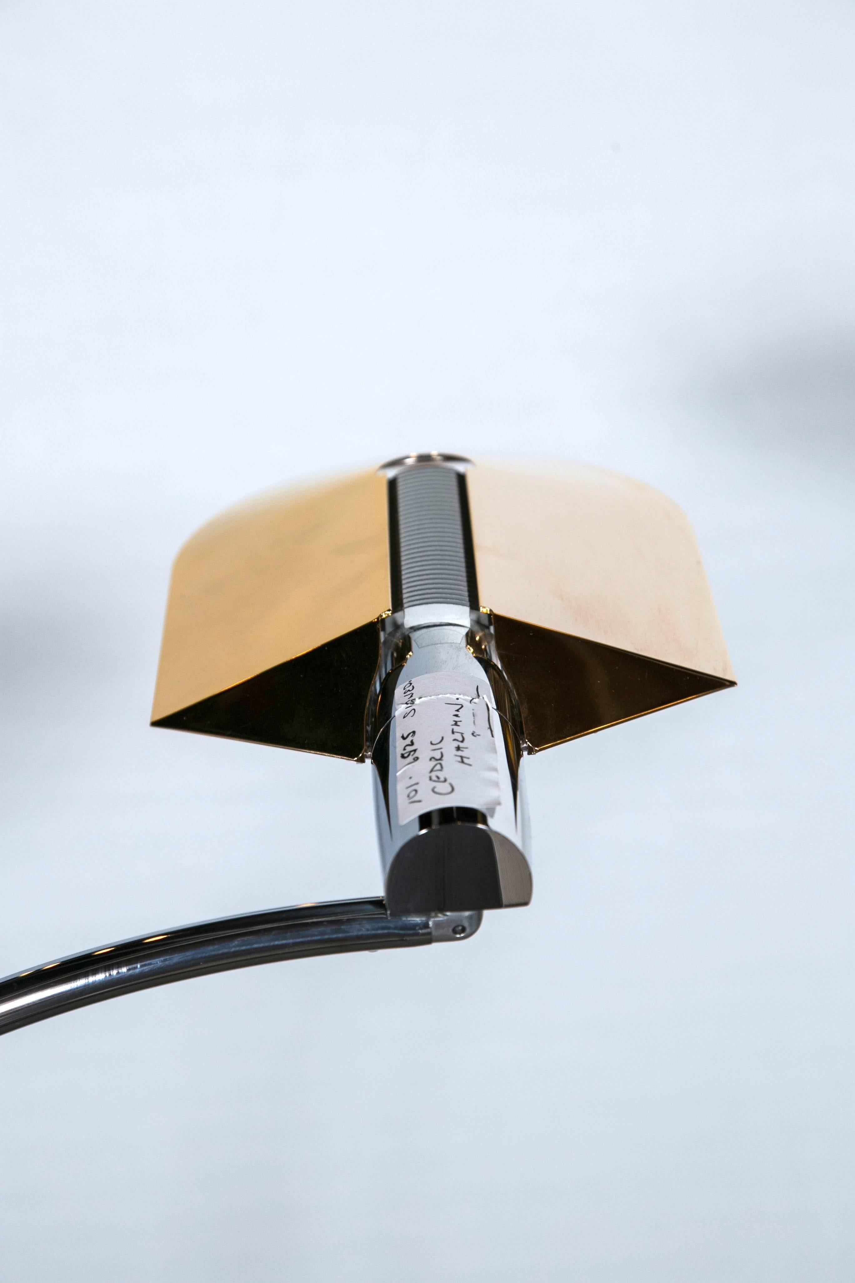 20th Century Cedric Hartman Adjustable Height Floor Lamp Swivel-Tilt Shade Signed Stamped
