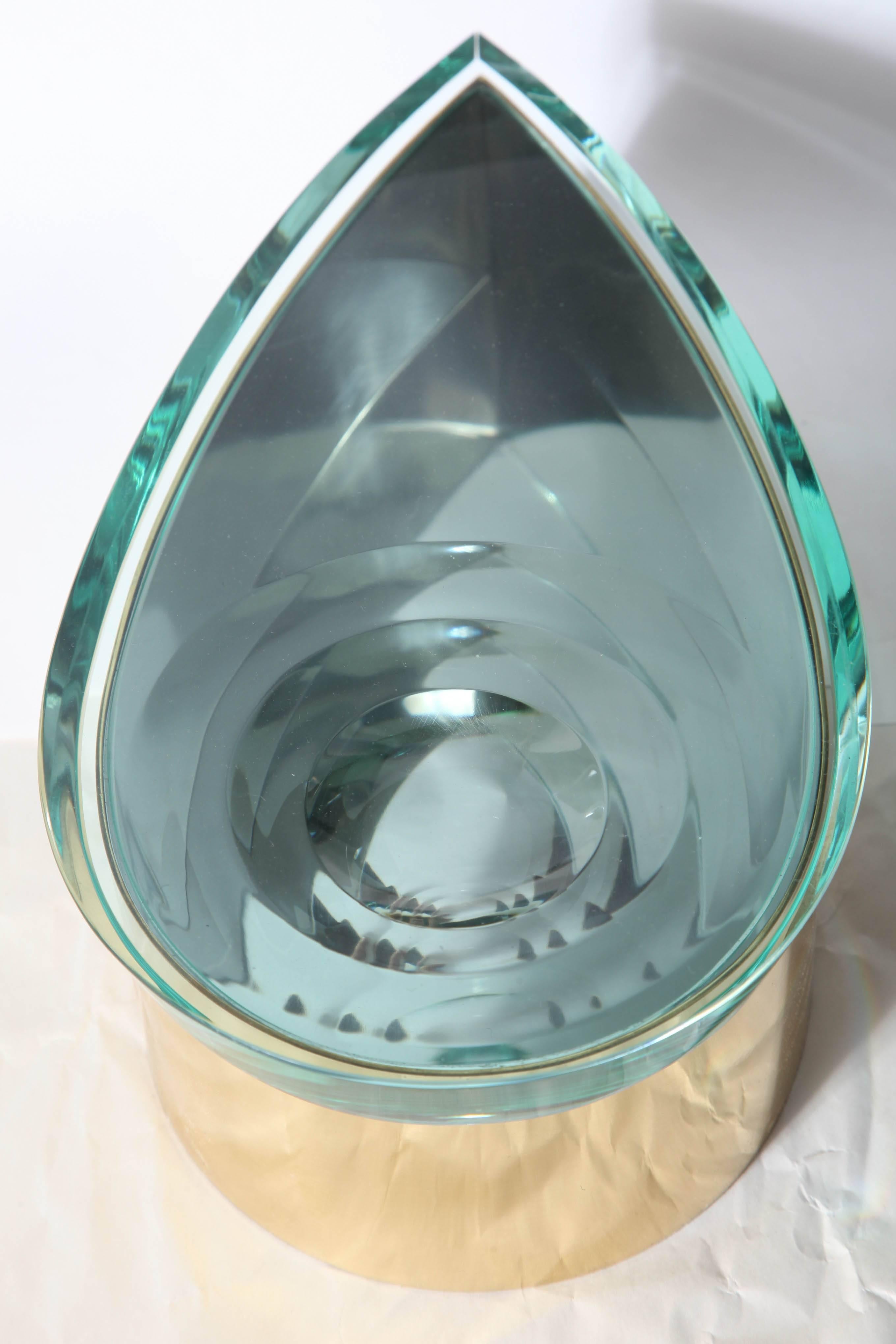 Sculptured Glass Box by R. Rida made in Italy For Sale 1
