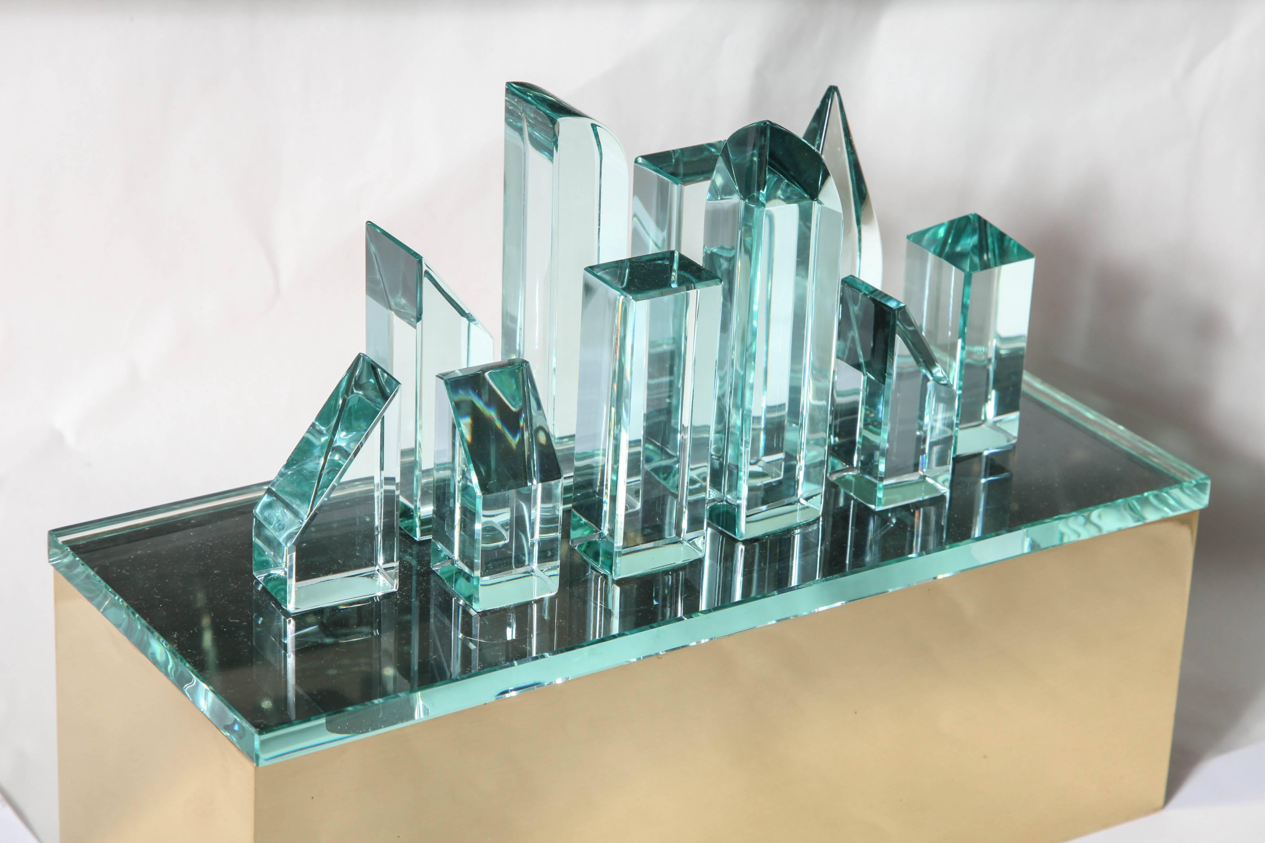 Modern Sculptured Glass Box by Roberto Giulio Rida