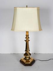 Italian Brass Candlestick Table Lamp
