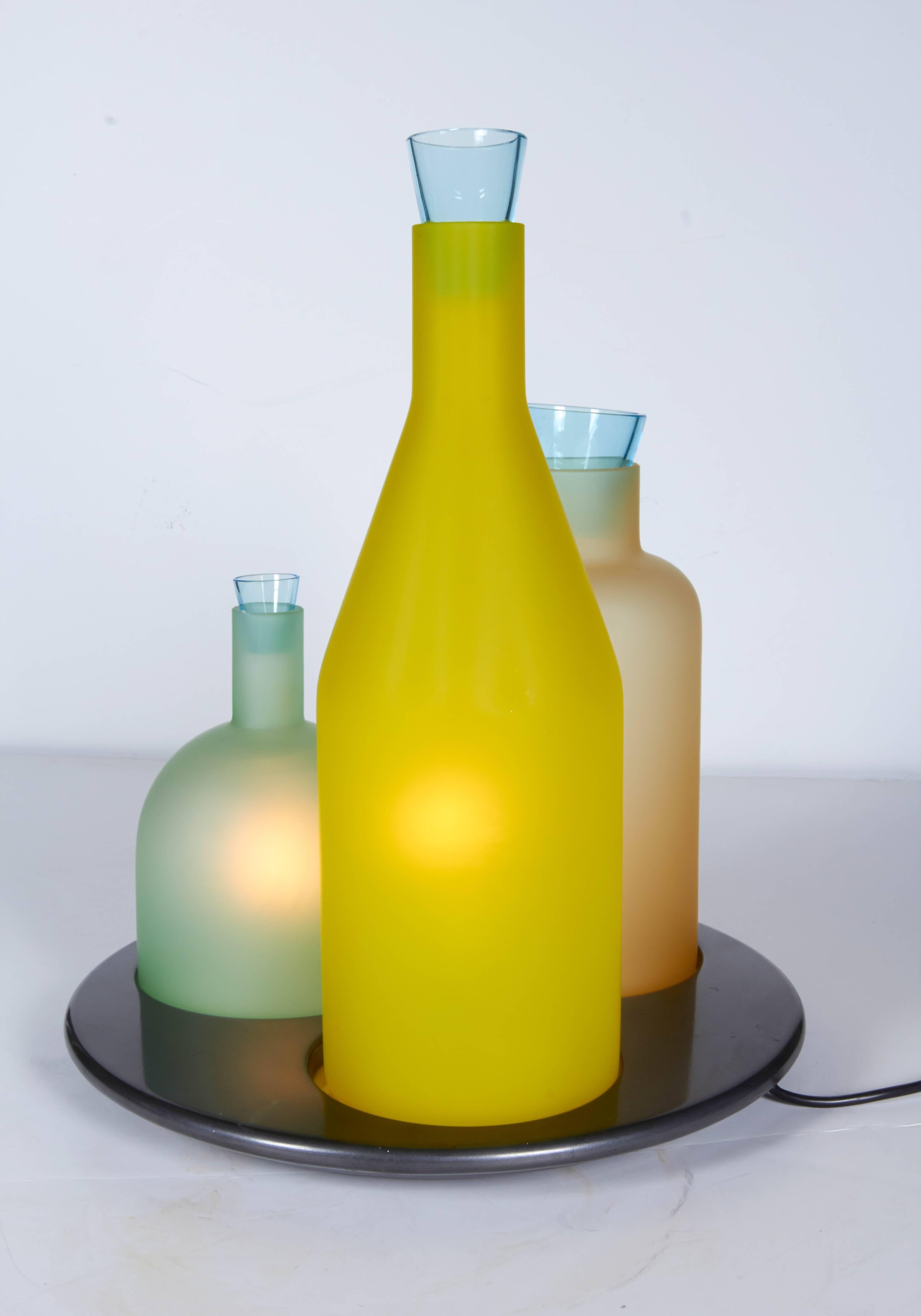 Metalwork Bacco 1-2-3 Italian Murano Glass Table Lamp