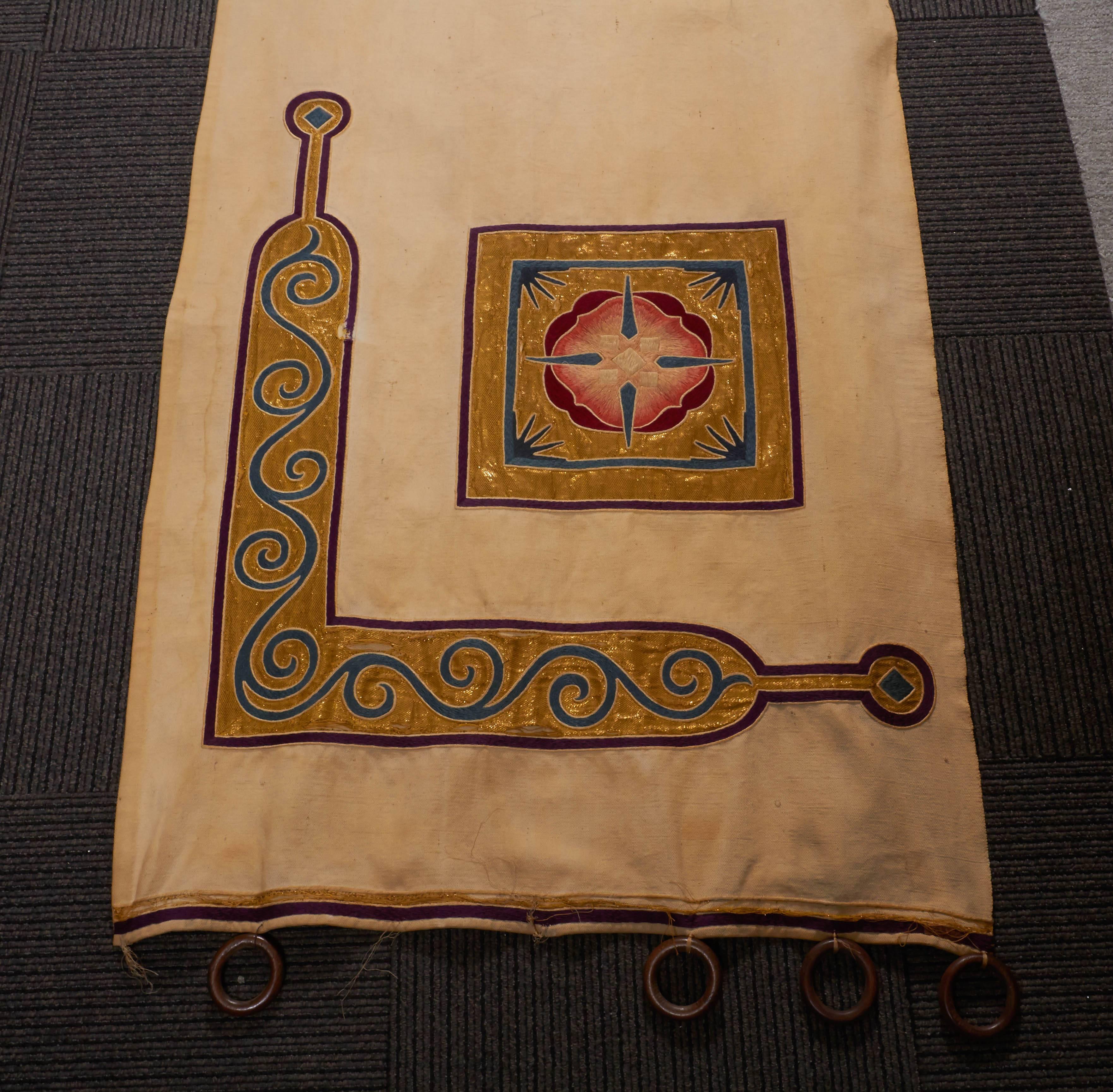 Arts and Crafts Pair of Arts & Crafts Reversible Portiere Archway Curtain Panels
