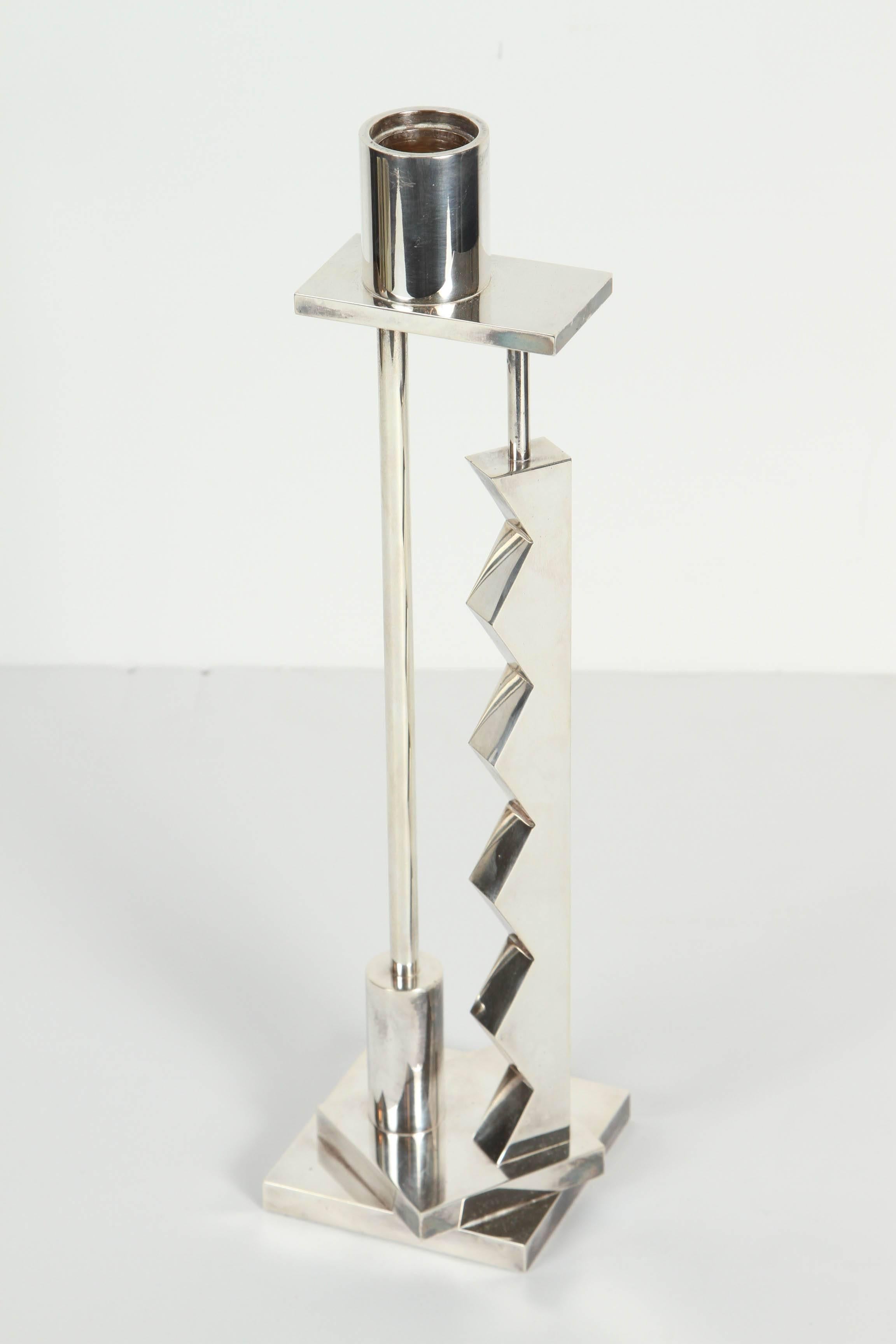 American Silver-Plated Candlestick by Ettore Sottsass for Swid Powell