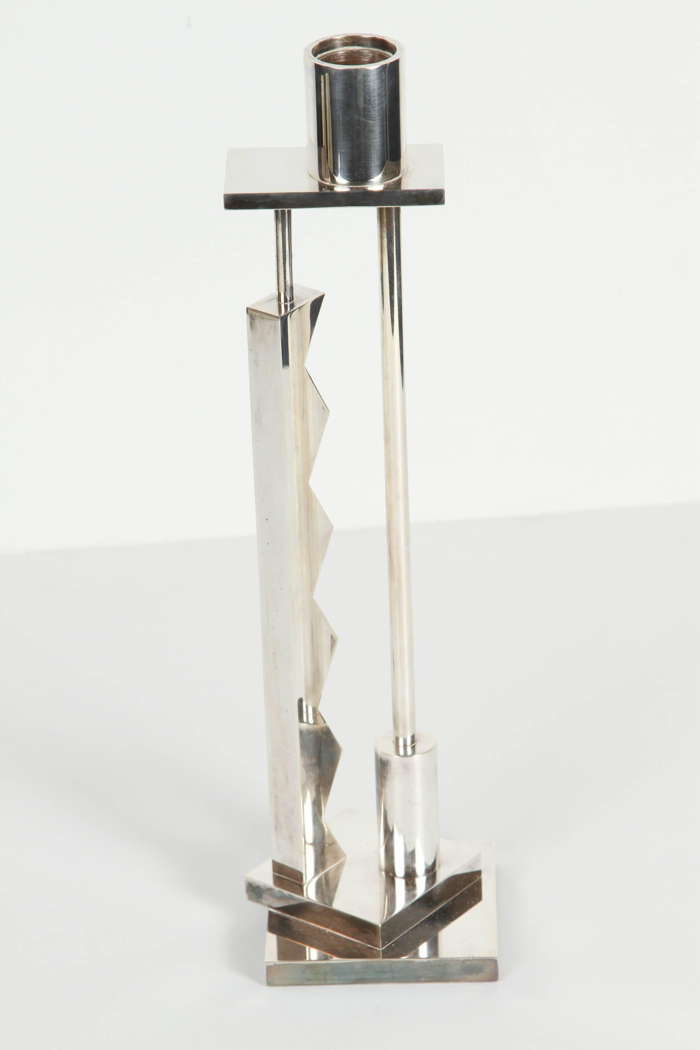 Silver-Plated Candlestick by Ettore Sottsass for Swid Powell 1