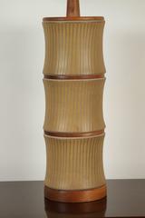 Striped Ceramic Martz Bamboo Lamp