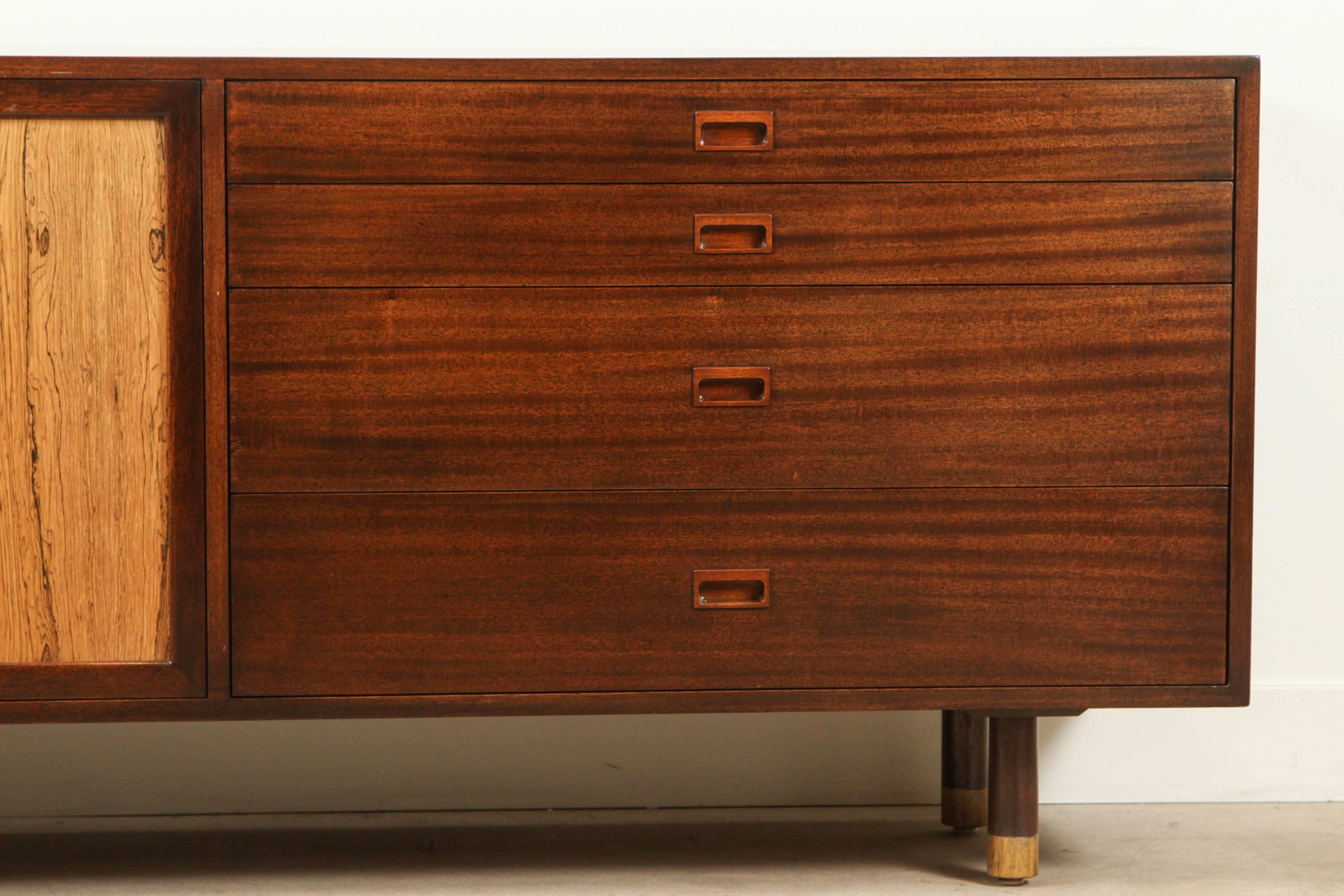 Mid-Century Modern Mahogany and Bleached Rosewood Cabinet by Harvey Probber