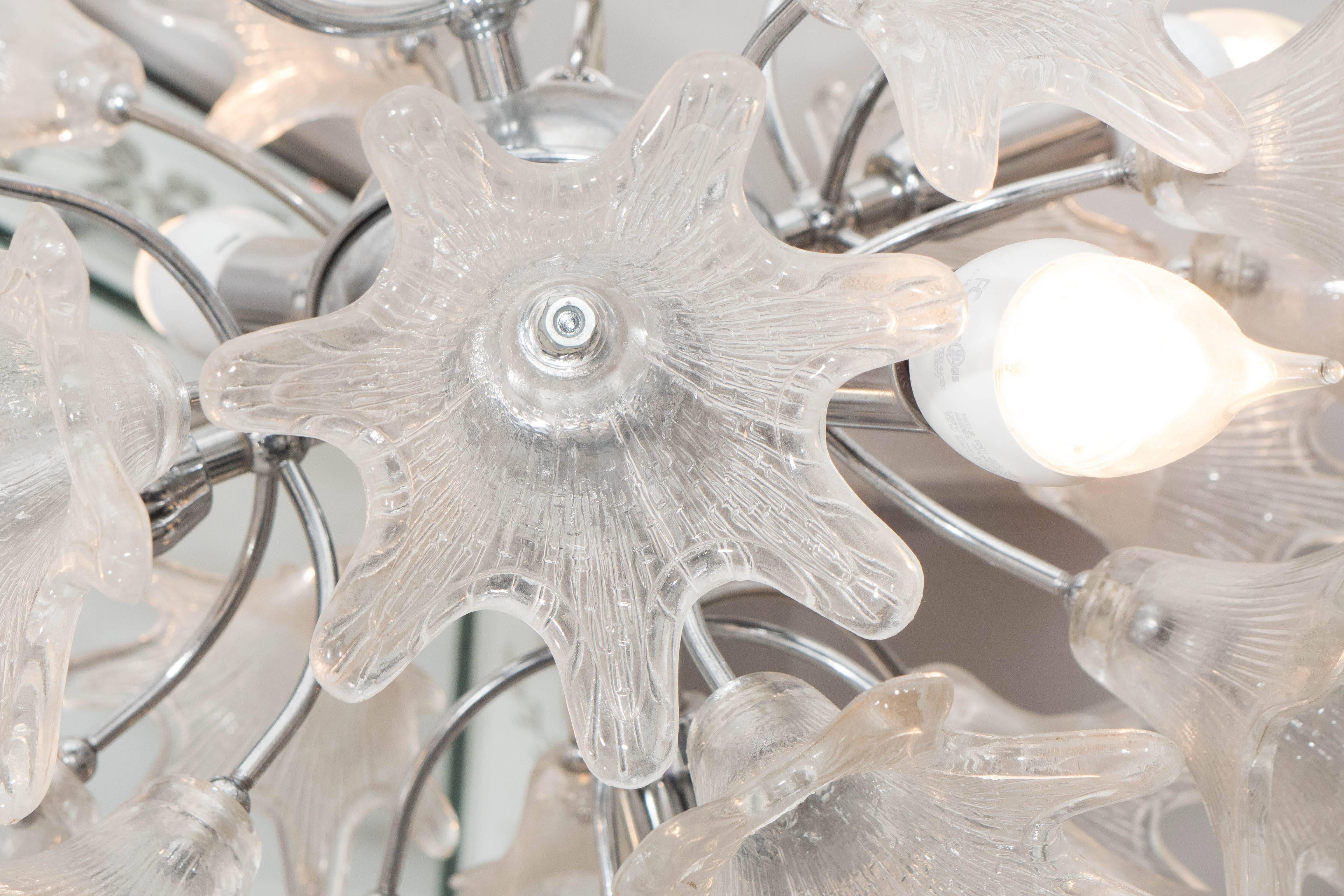 Mid-20th Century 1960s Murano Glass Floral Sputnik