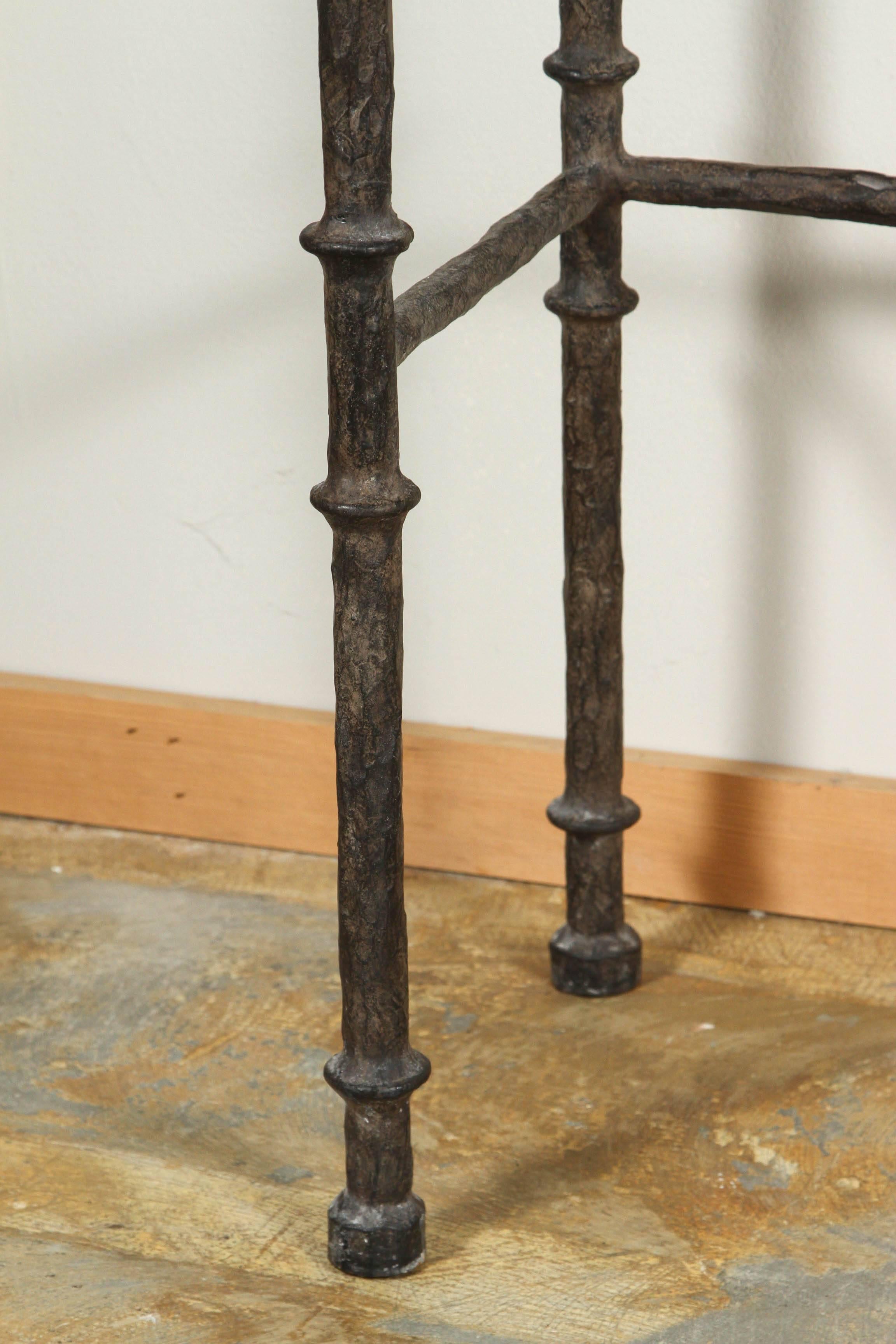 Giacometti Style Console Table with Silver Limestone Top 1