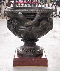 Monumental Bronze "Warwick" Vase on Rouge Marble Base