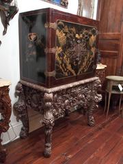 Chinese Chinoiserie Spice Cabinet on Dutch Stand