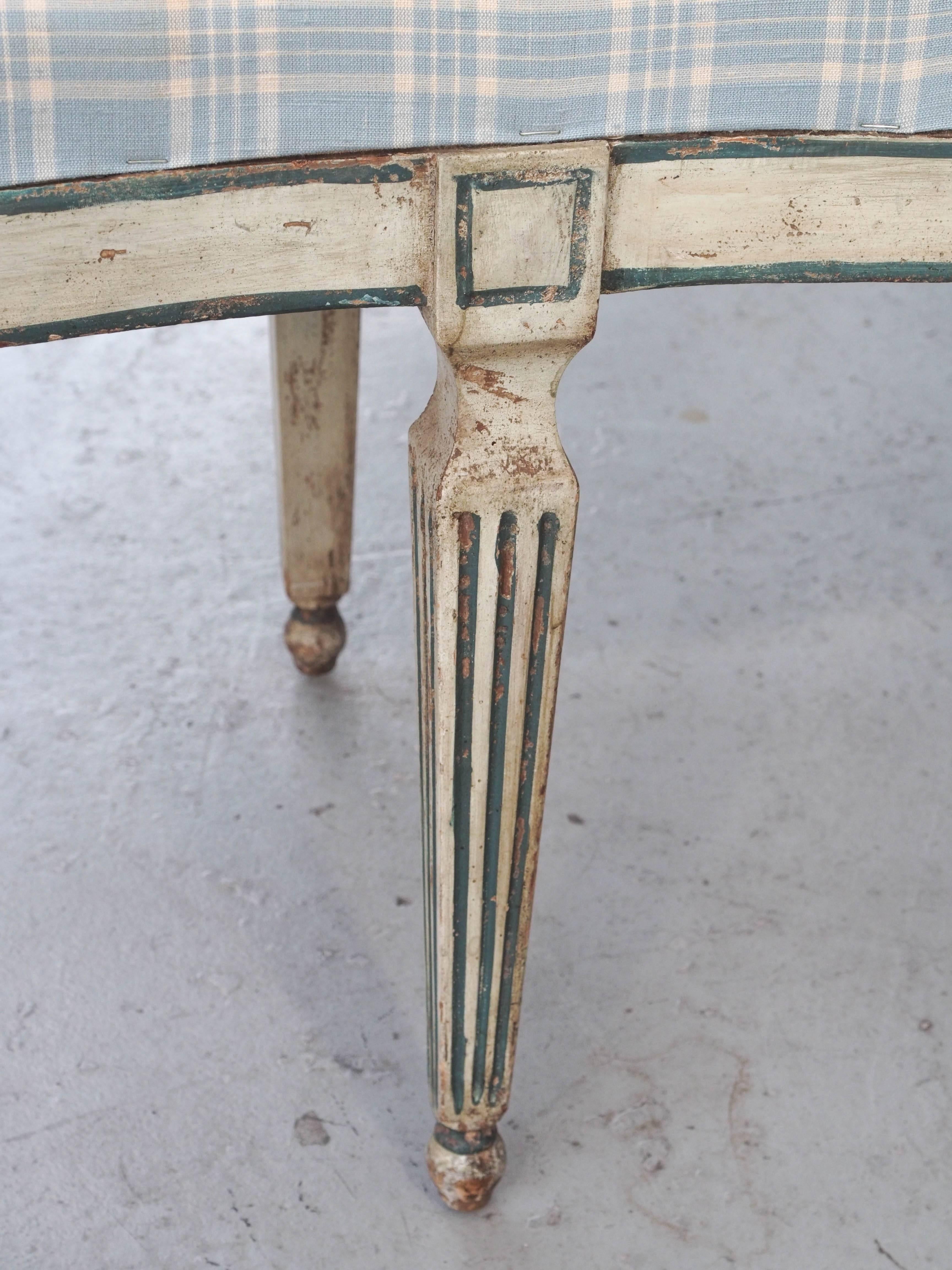 18th Century and Earlier Swedish Painted Chairback Hall Bench