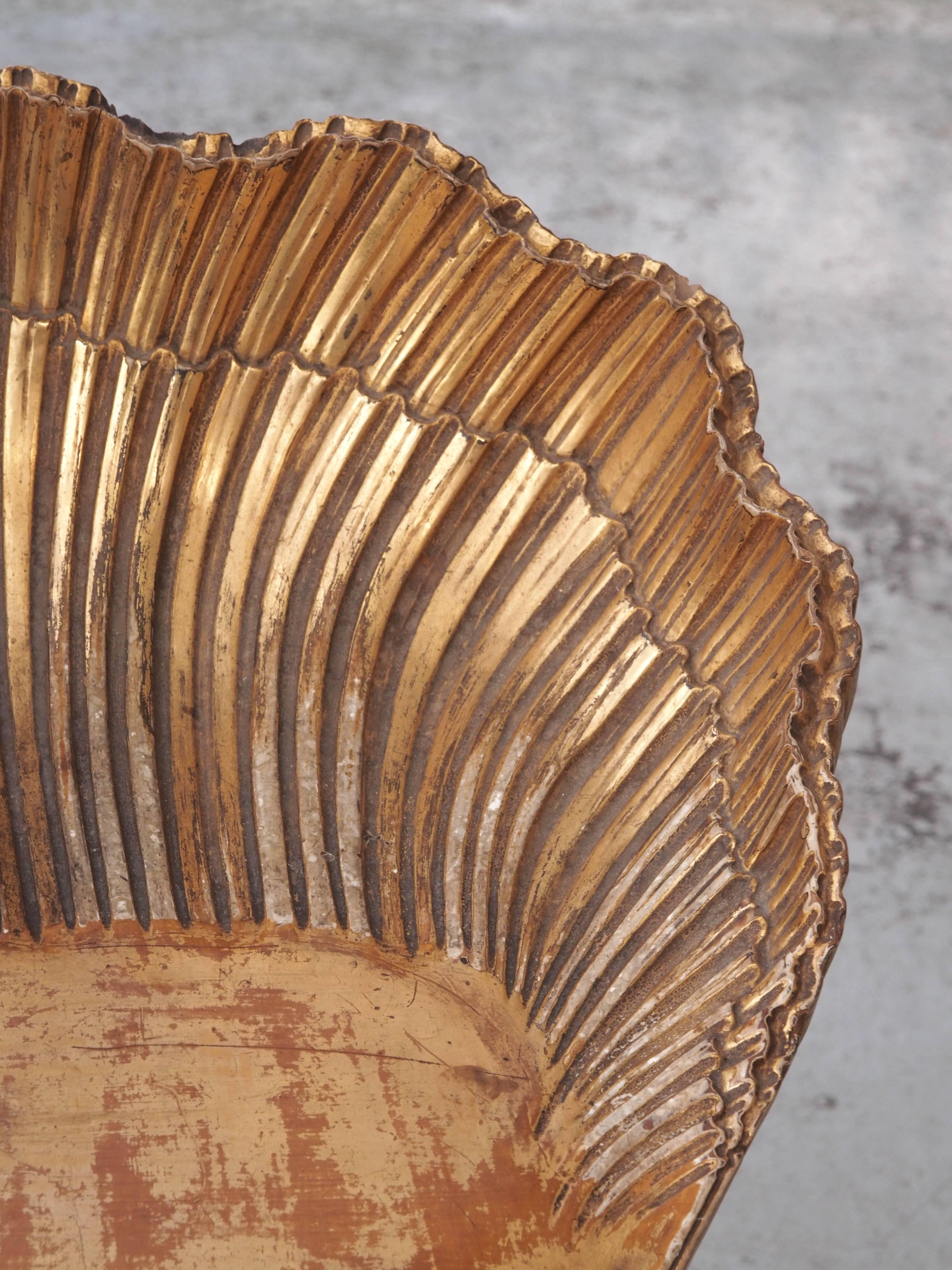 Italian Venetian Gilt Wood Grotto Stool