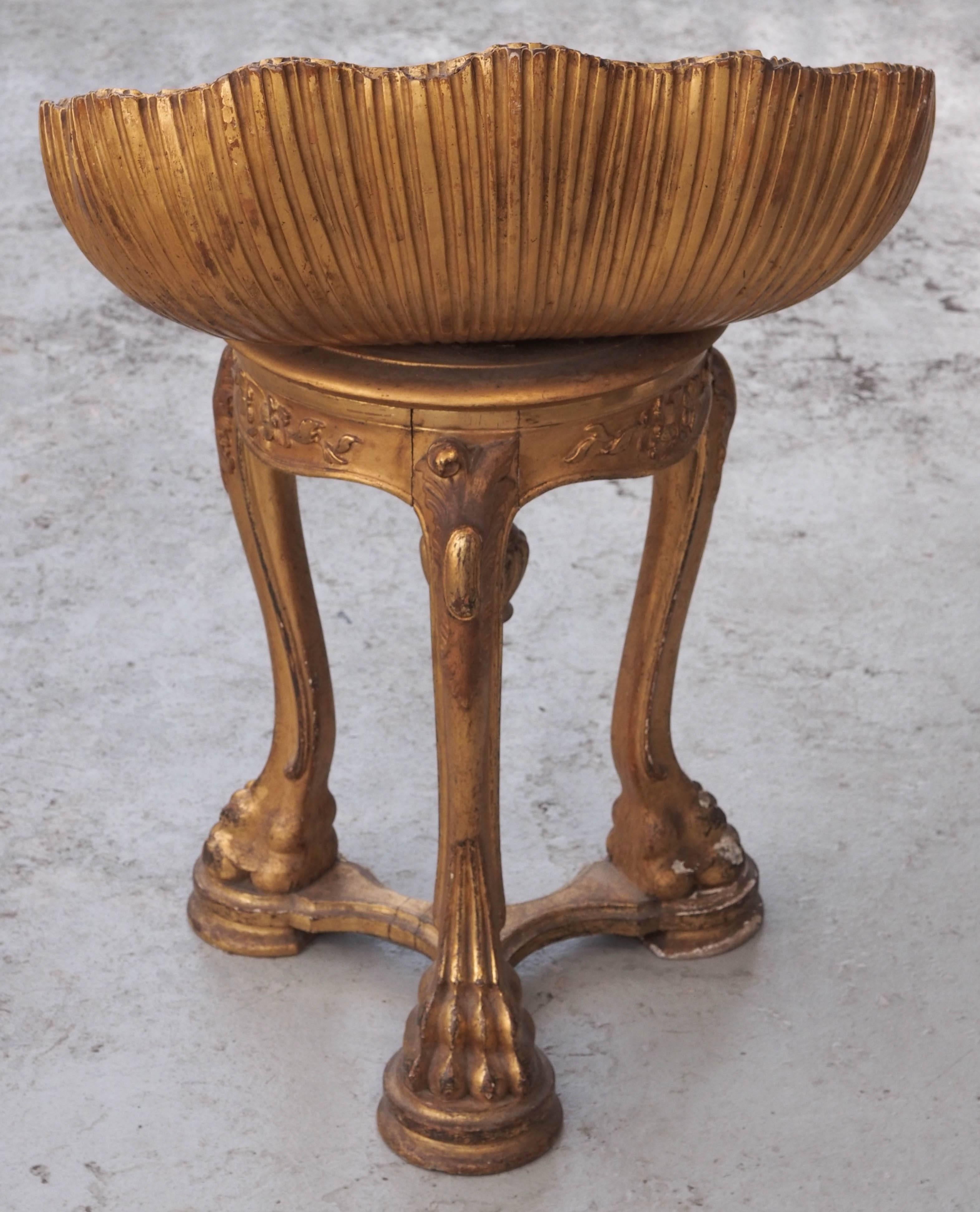 Venetian Gilt Wood Grotto Stool 2