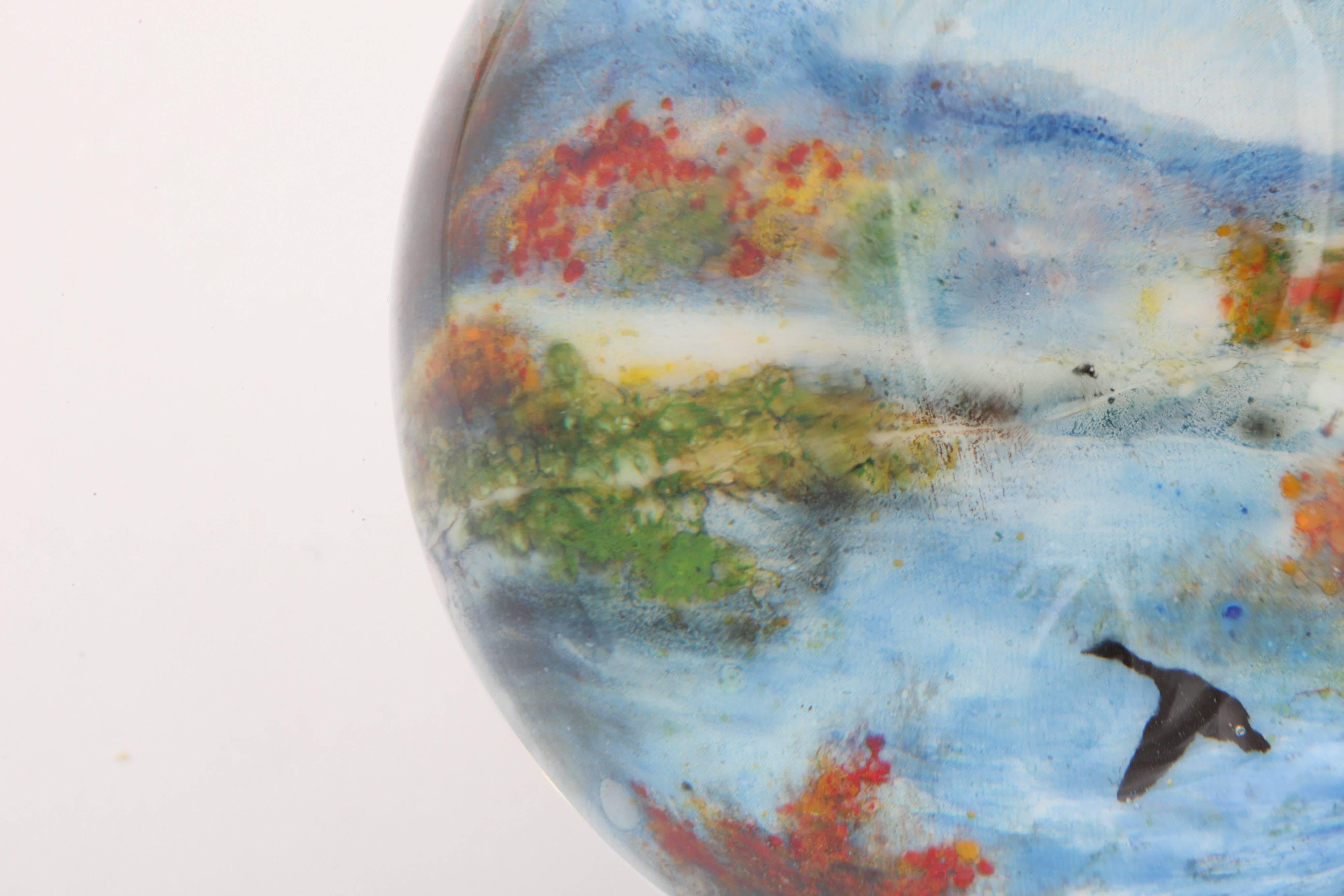 Rick Ayotte Glasscape Paperweight Titled 