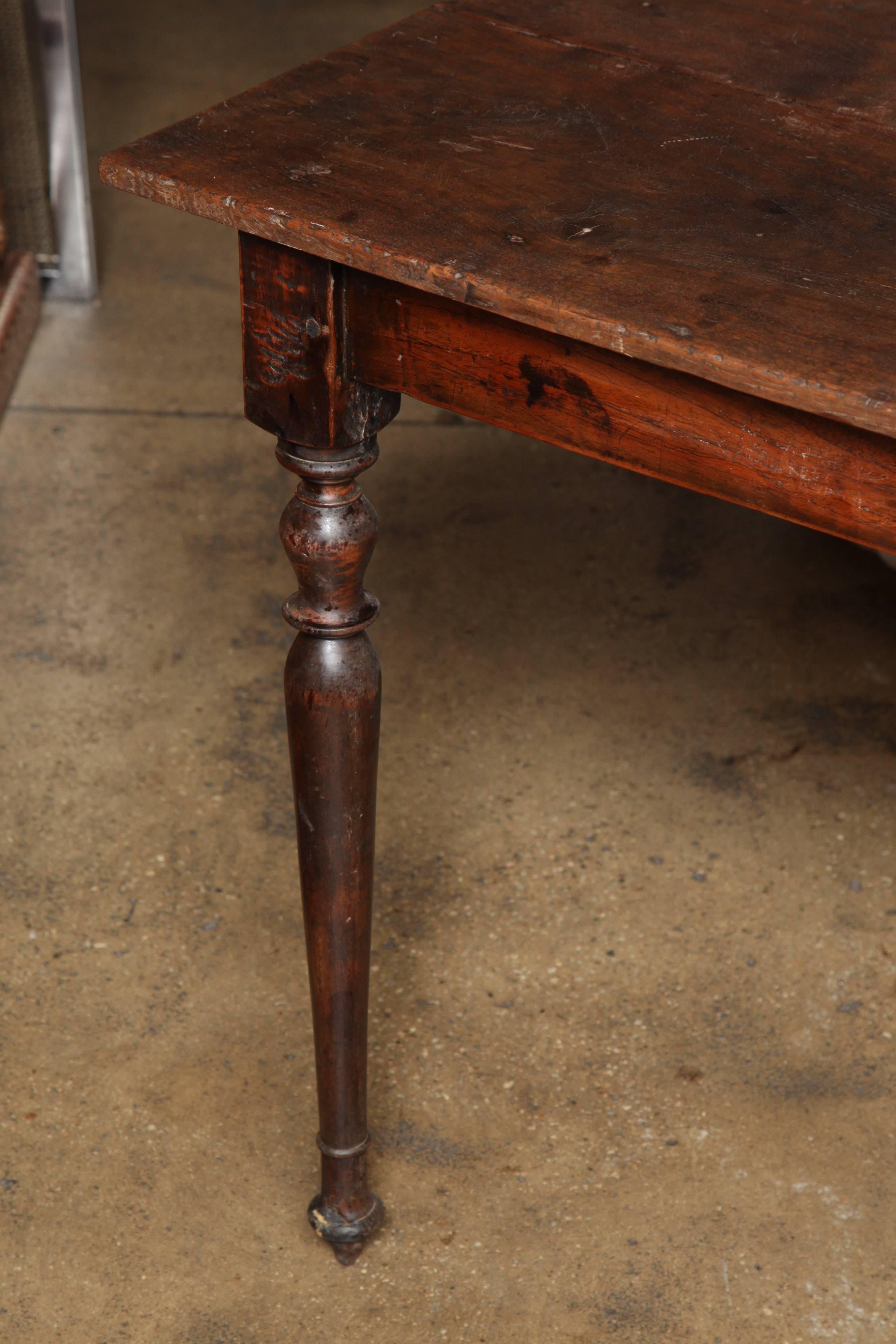 Indonesian Dutch Colonial Teak Wood Table from Indonesia, Early 20th Century