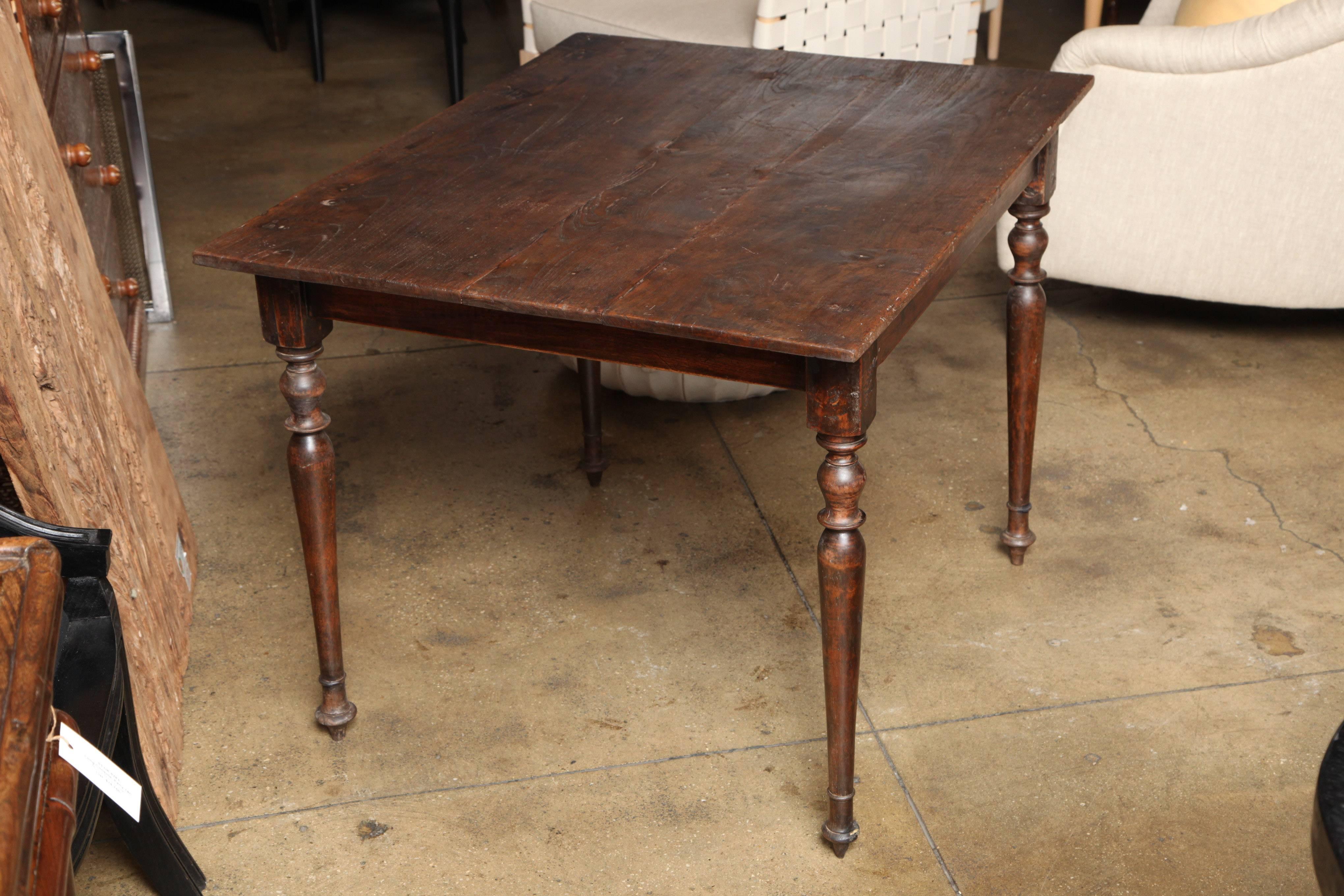 Dutch Colonial Teak Wood Table from Indonesia, Early 20th Century 4