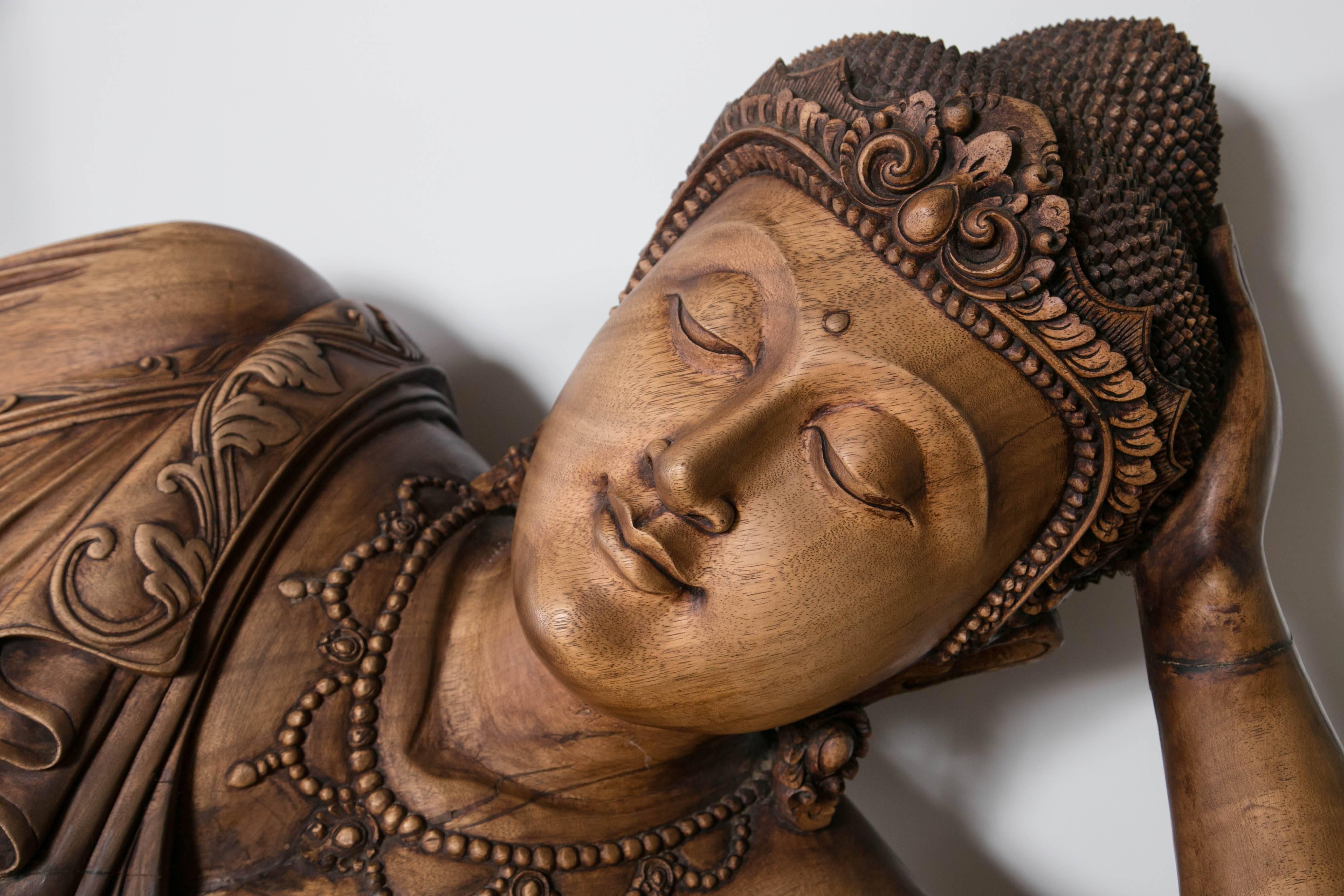 Balinese Hand Carved Buddha with Table