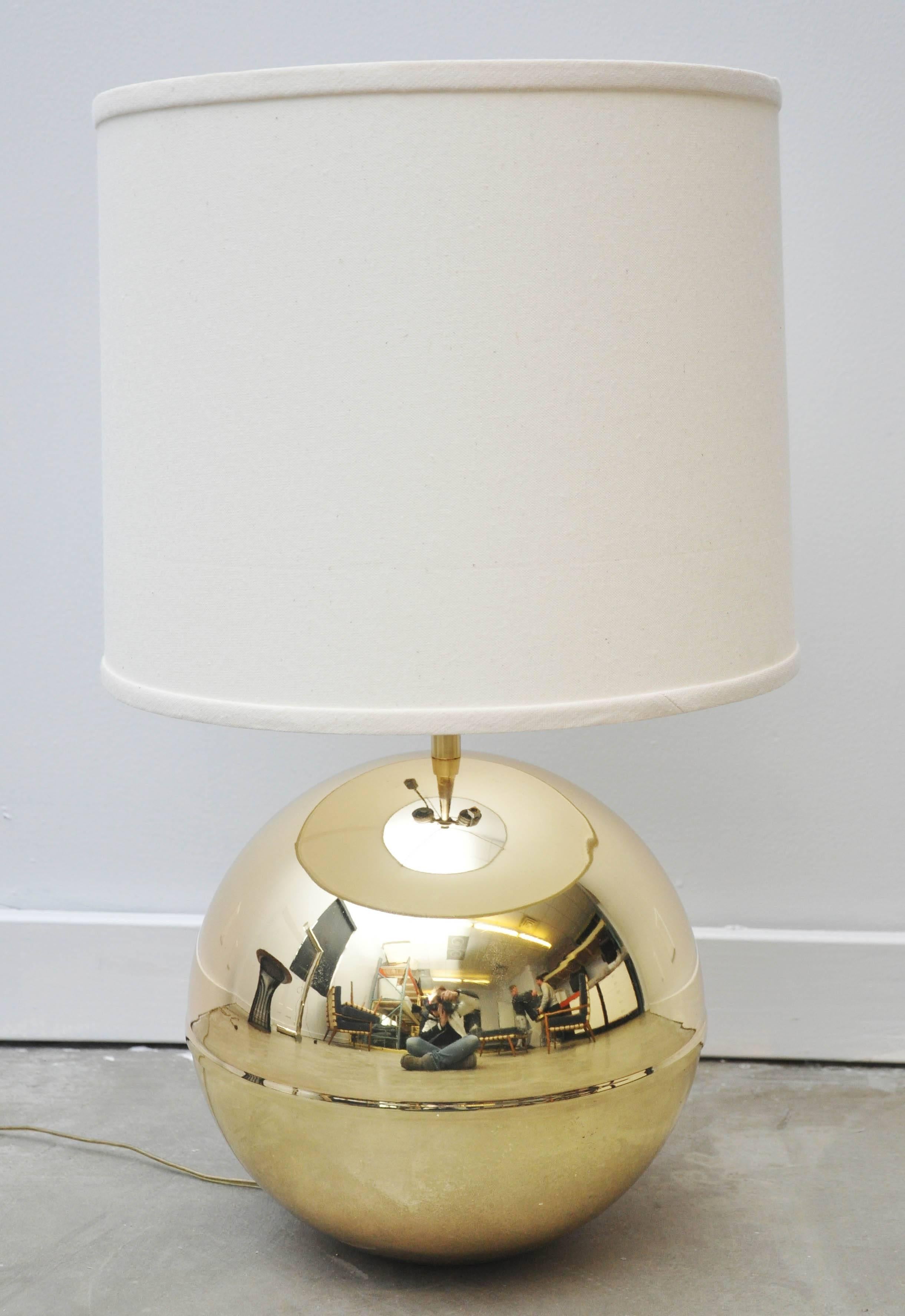 Brass table lamp by Karl Springer.