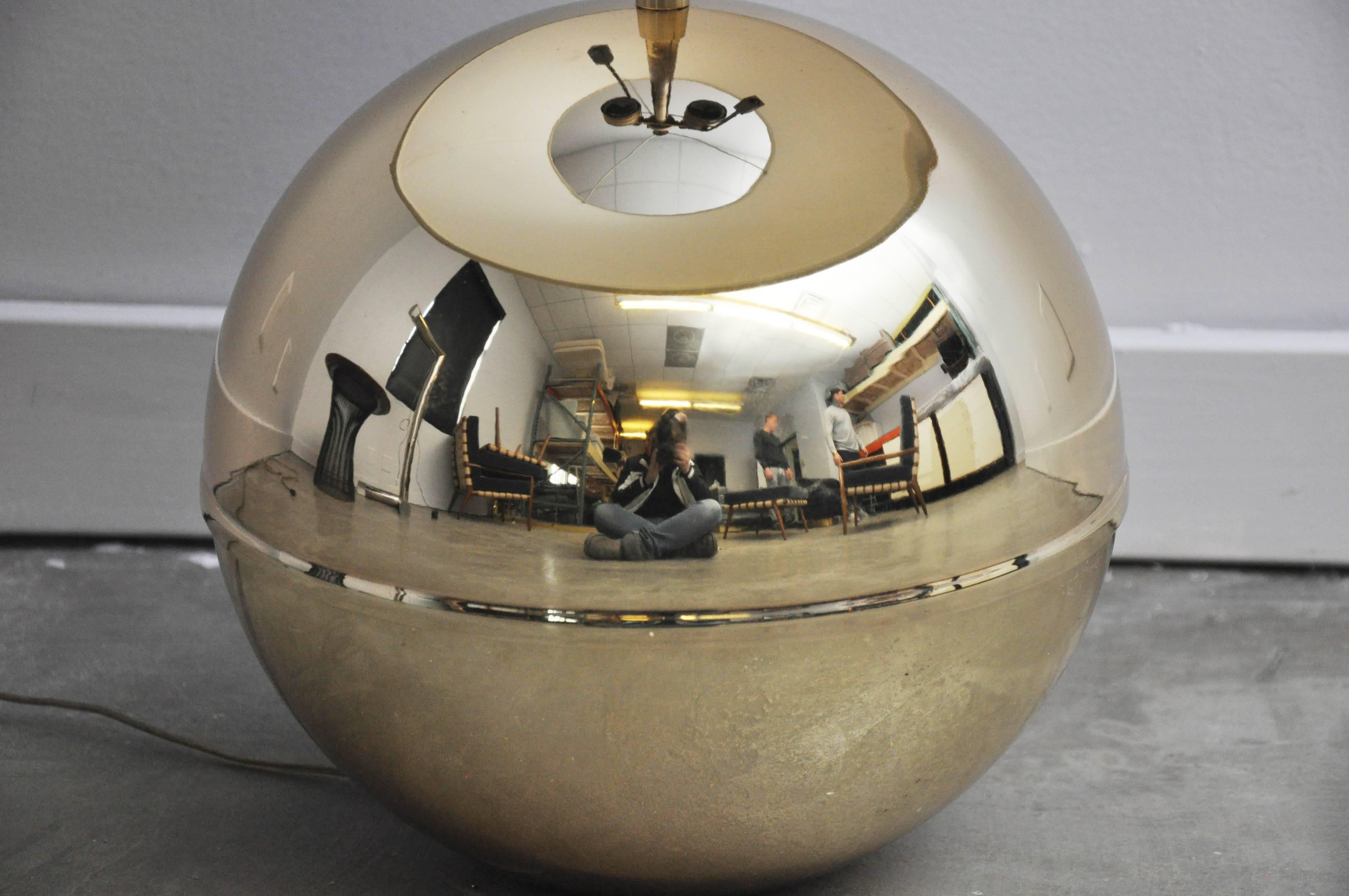 Mid-Century Modern Karl Springer Brass Sphere Table Lamp