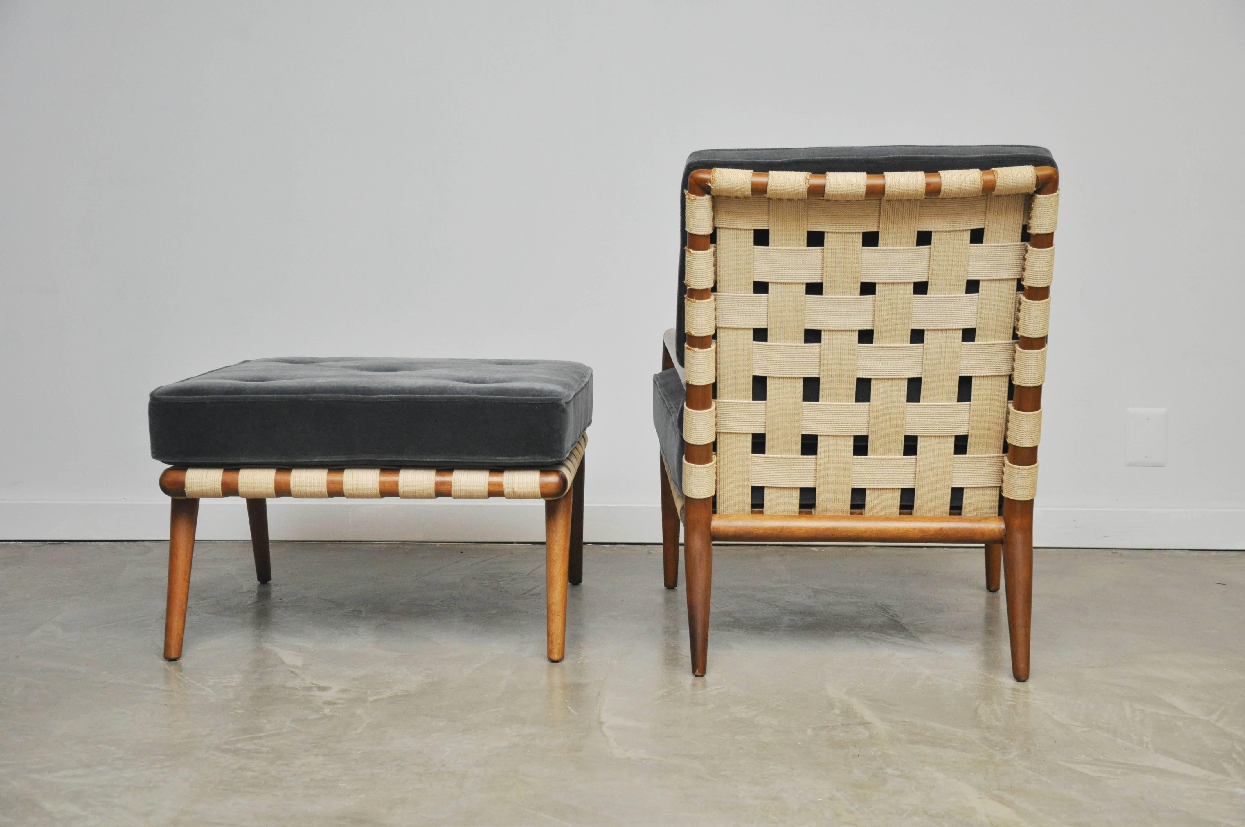 20th Century T.H. Robsjohn-Gibbings Strapped Lounge Chairs