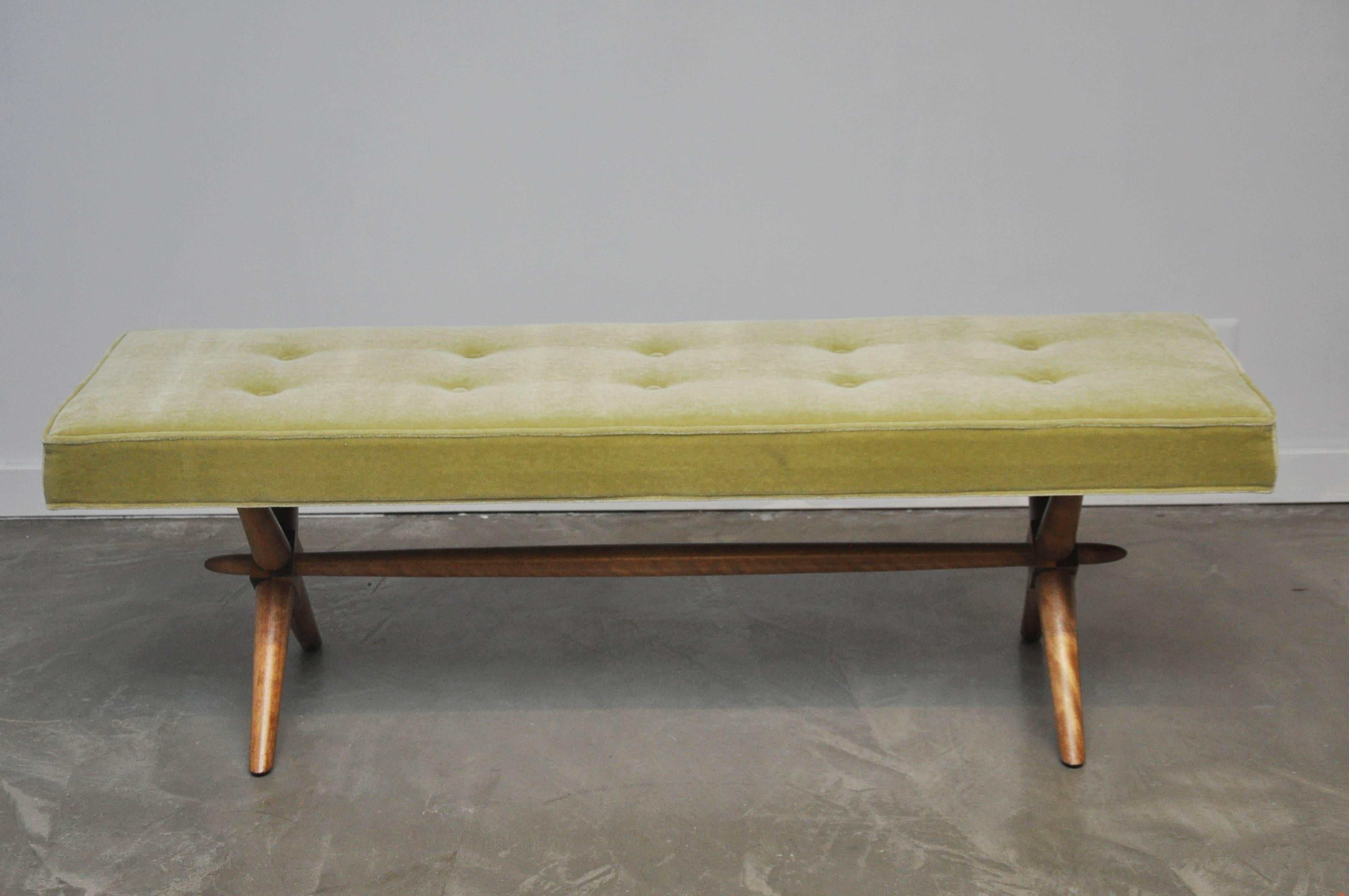 Mid-Century Modern T.H. Robsjohn-Gibbings X-Base Bench